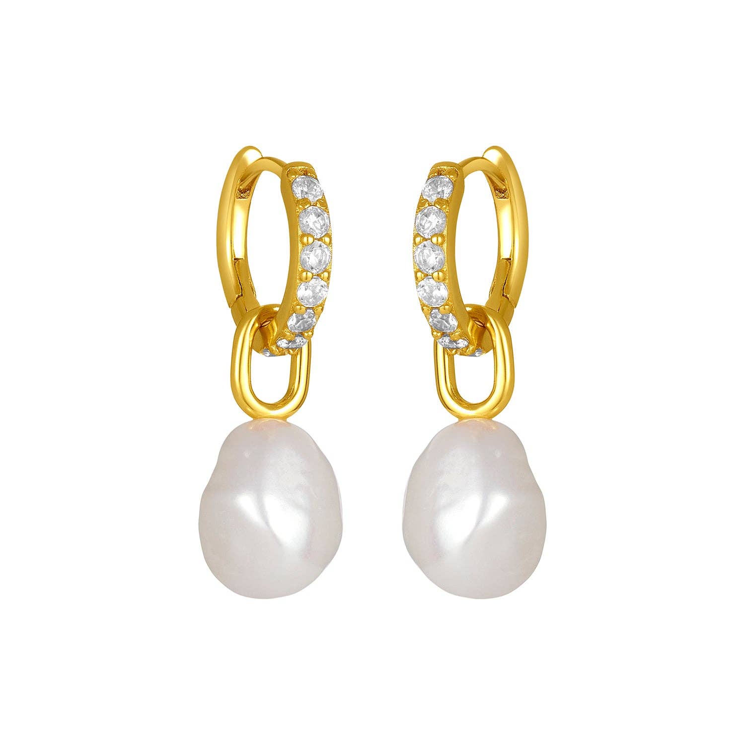 JULIETTE CLEAR PEARL HUGGIES GOLD: GOLD