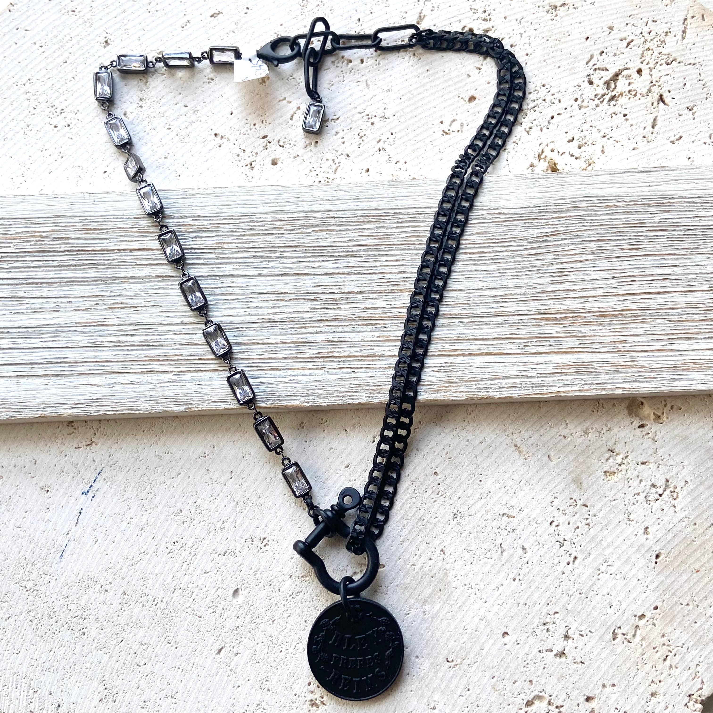 French Champagne Coin Necklace