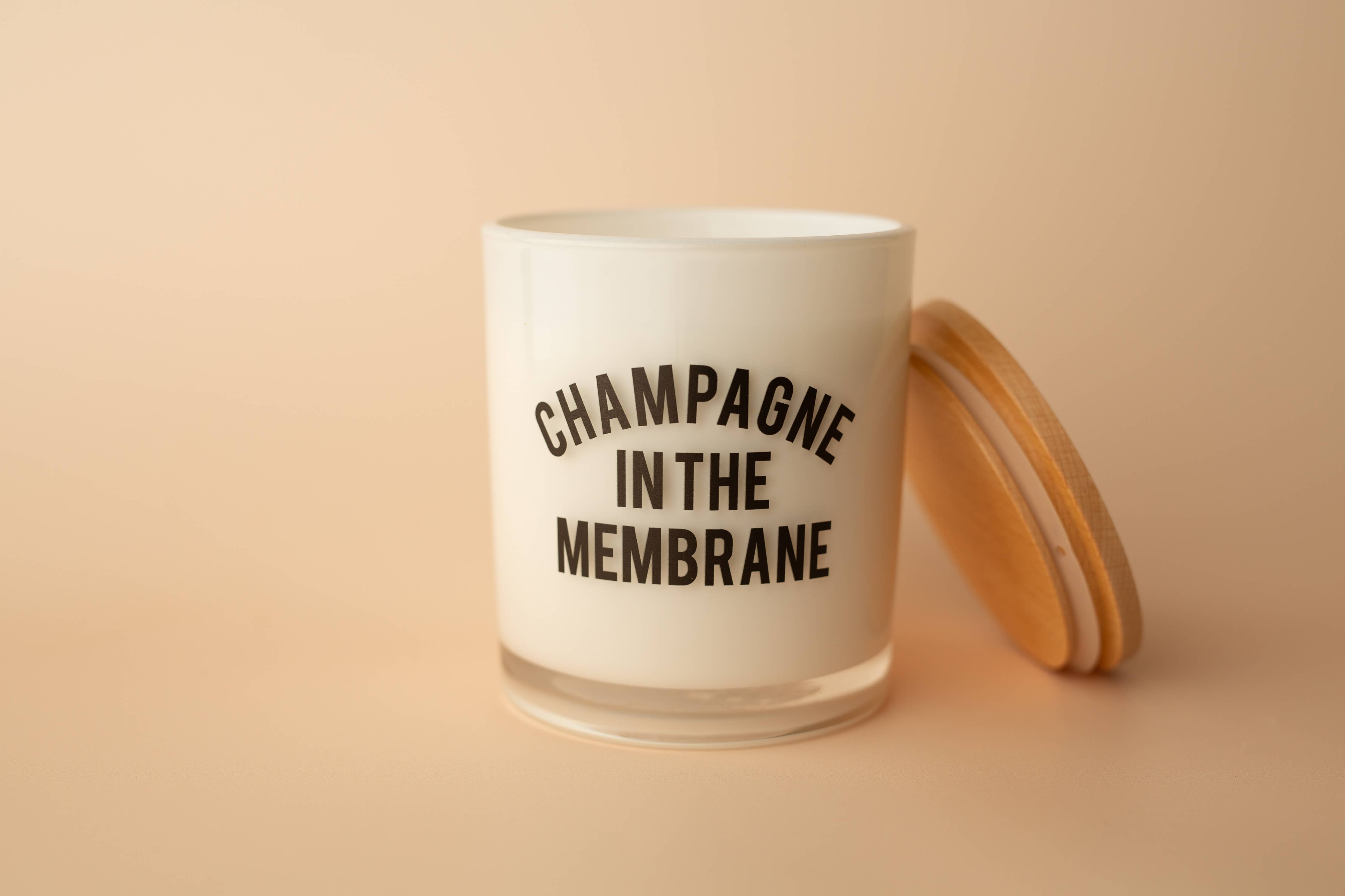 Champagne in the Membrane Funny Wine Soy Candle: Sugared Citrus