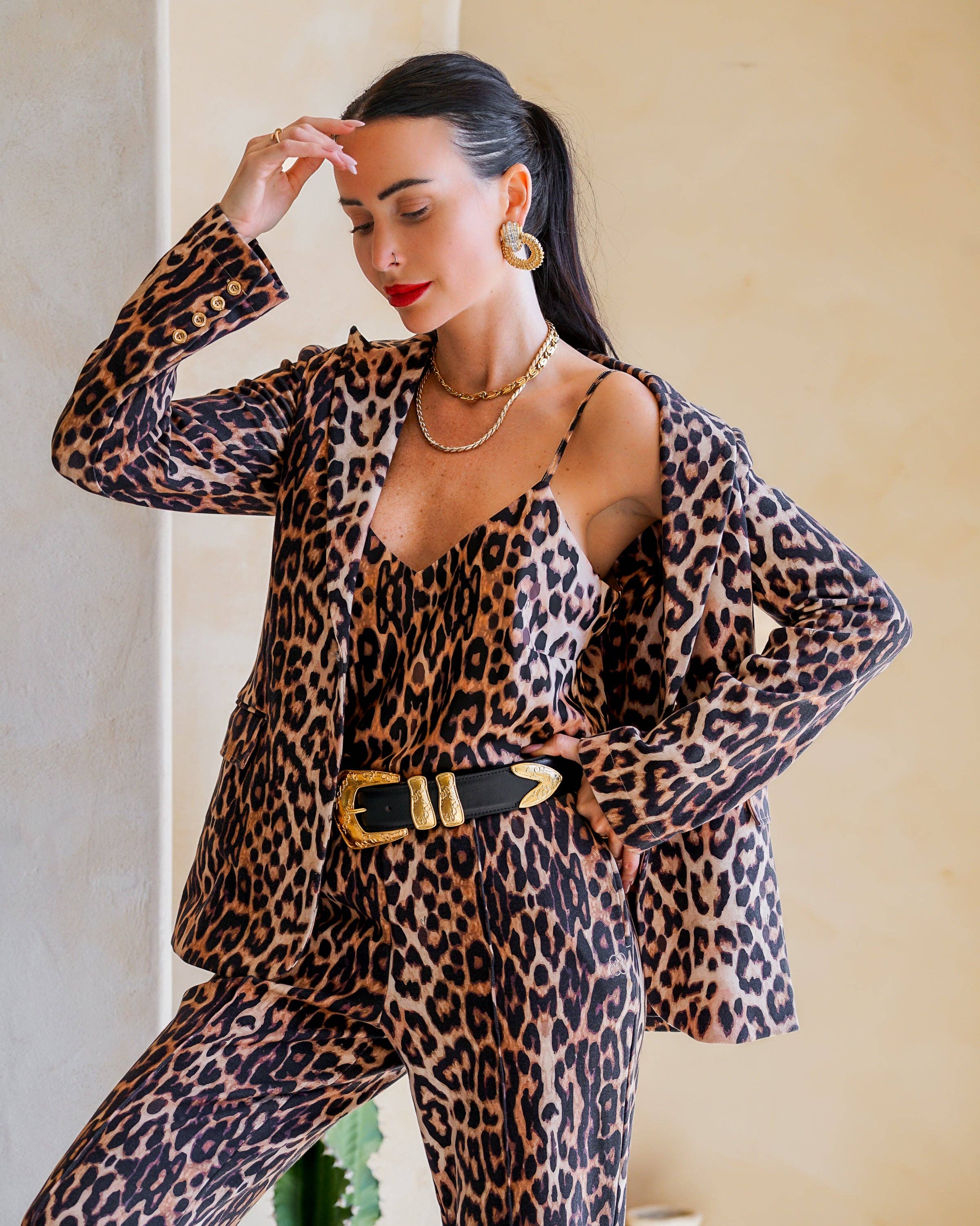 Kravitz Leopard Interlock Blazer