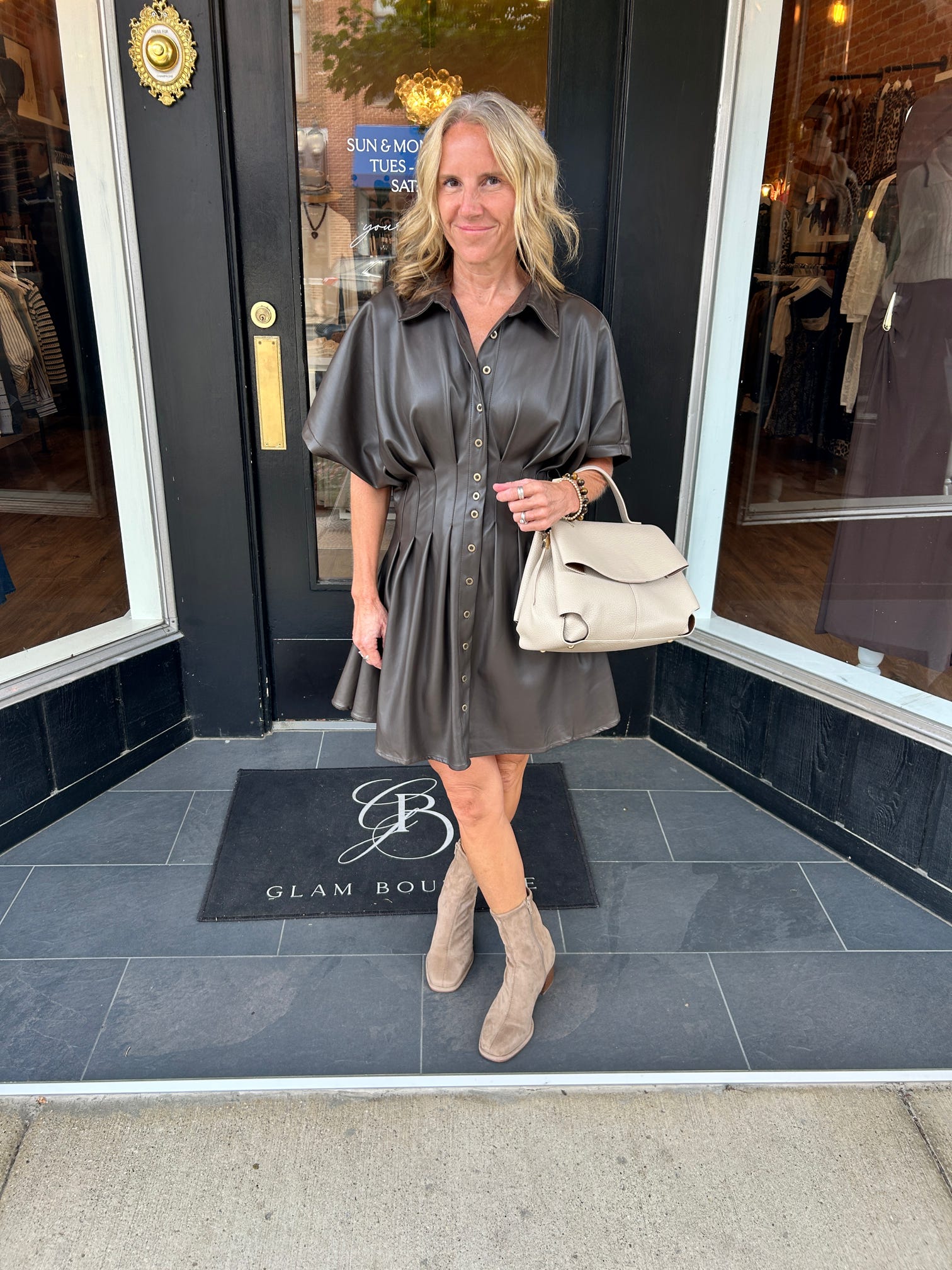 After Hours Faux Leather Dress