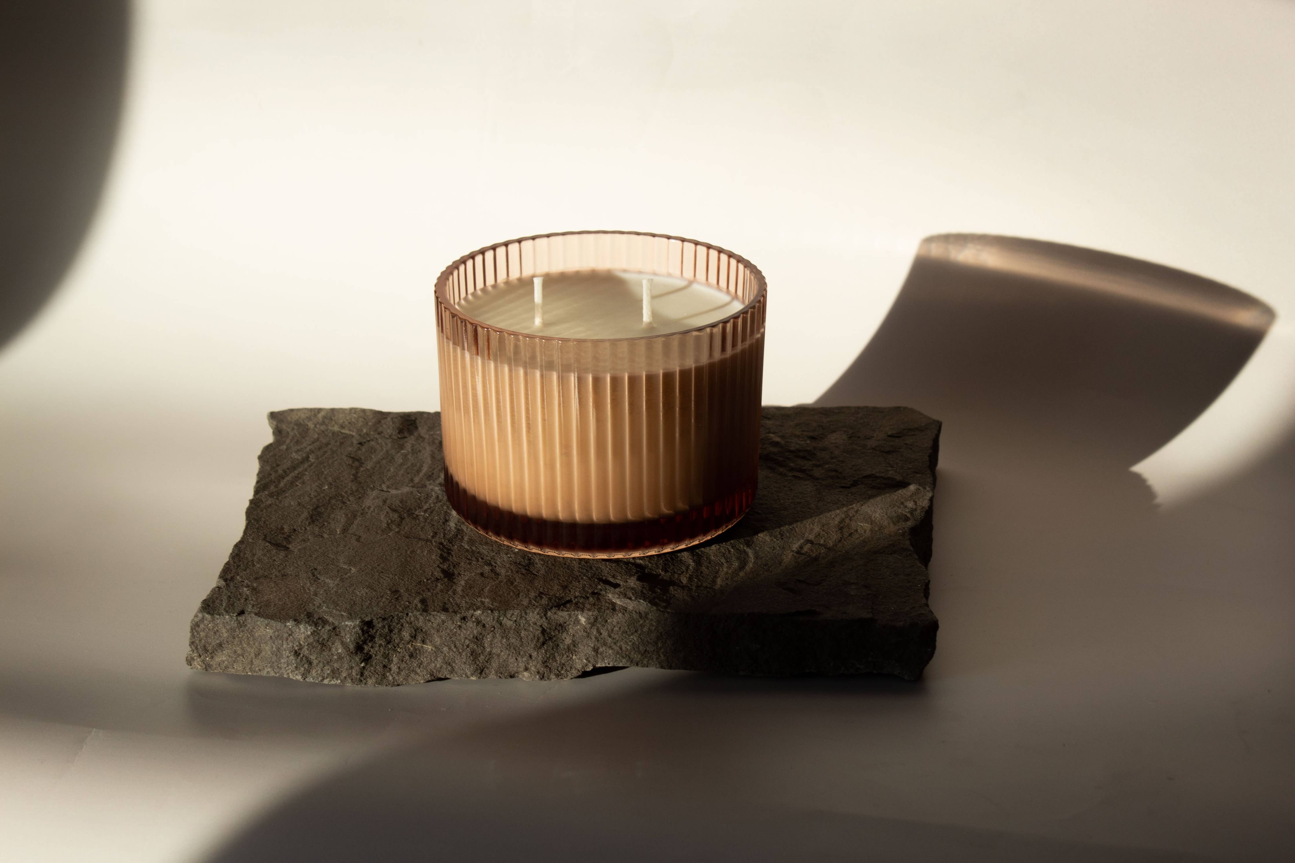 NEW ARRIVAL: Fluted Glass Soy Candle: Date Night