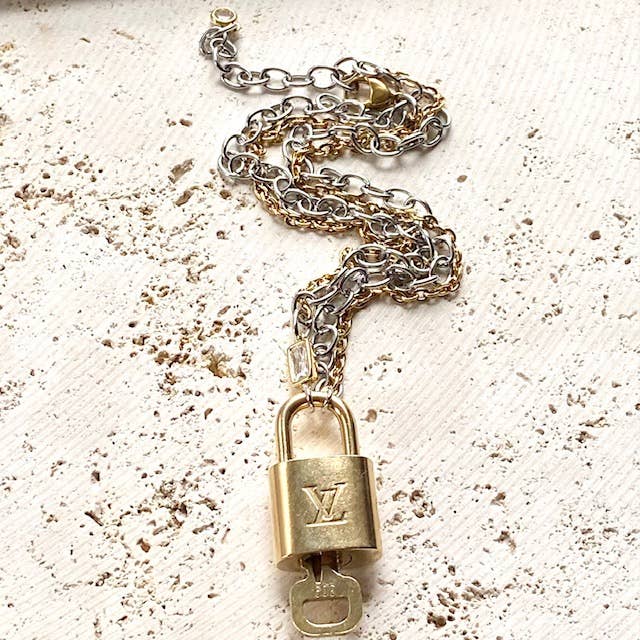 Louis Vuitton Repurposed Lock Necklace