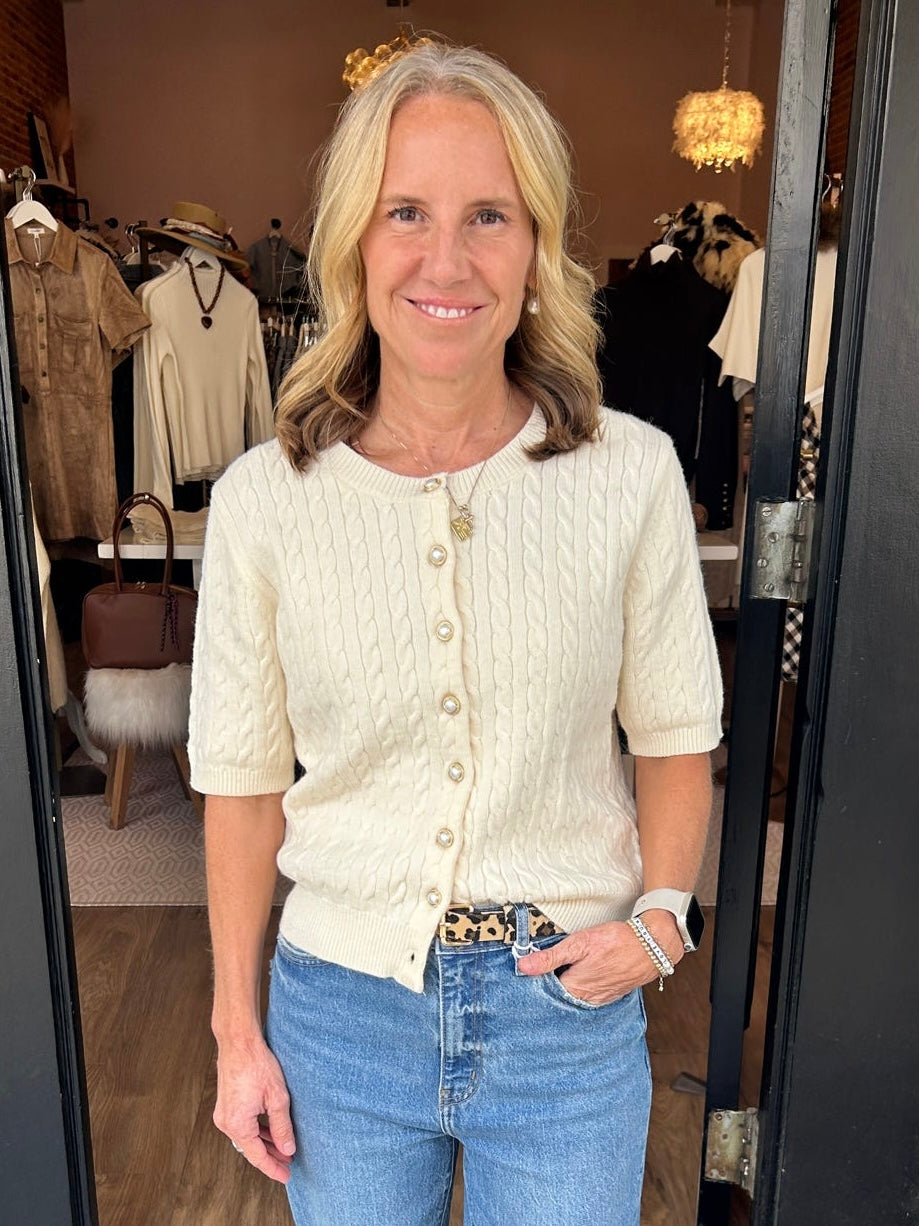 Pearl Lane Cable Knit Cardigan