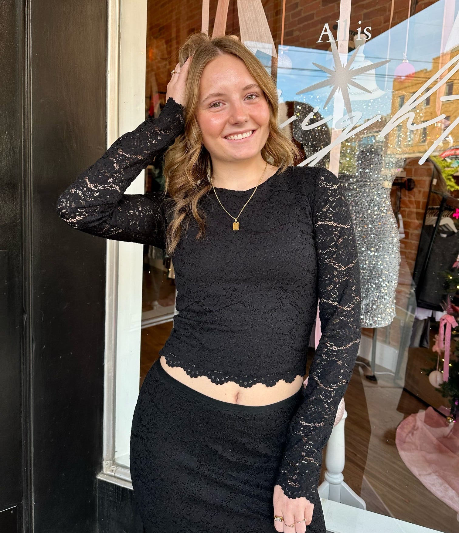 Aurora Lace Top Black