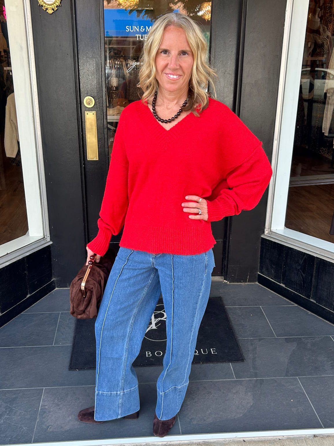 Classic Red V-Neck Sweater