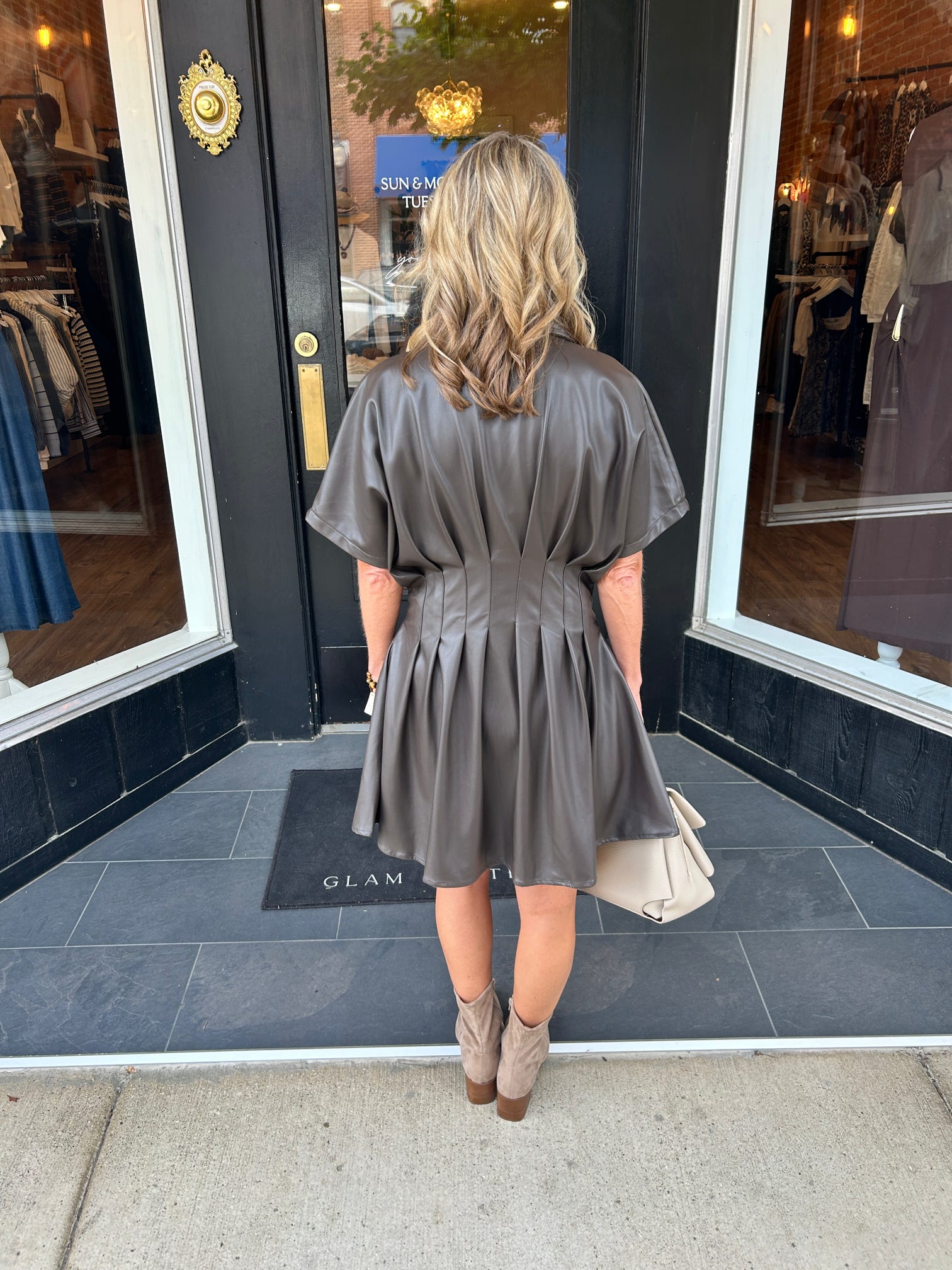 After Hours Faux Leather Dress