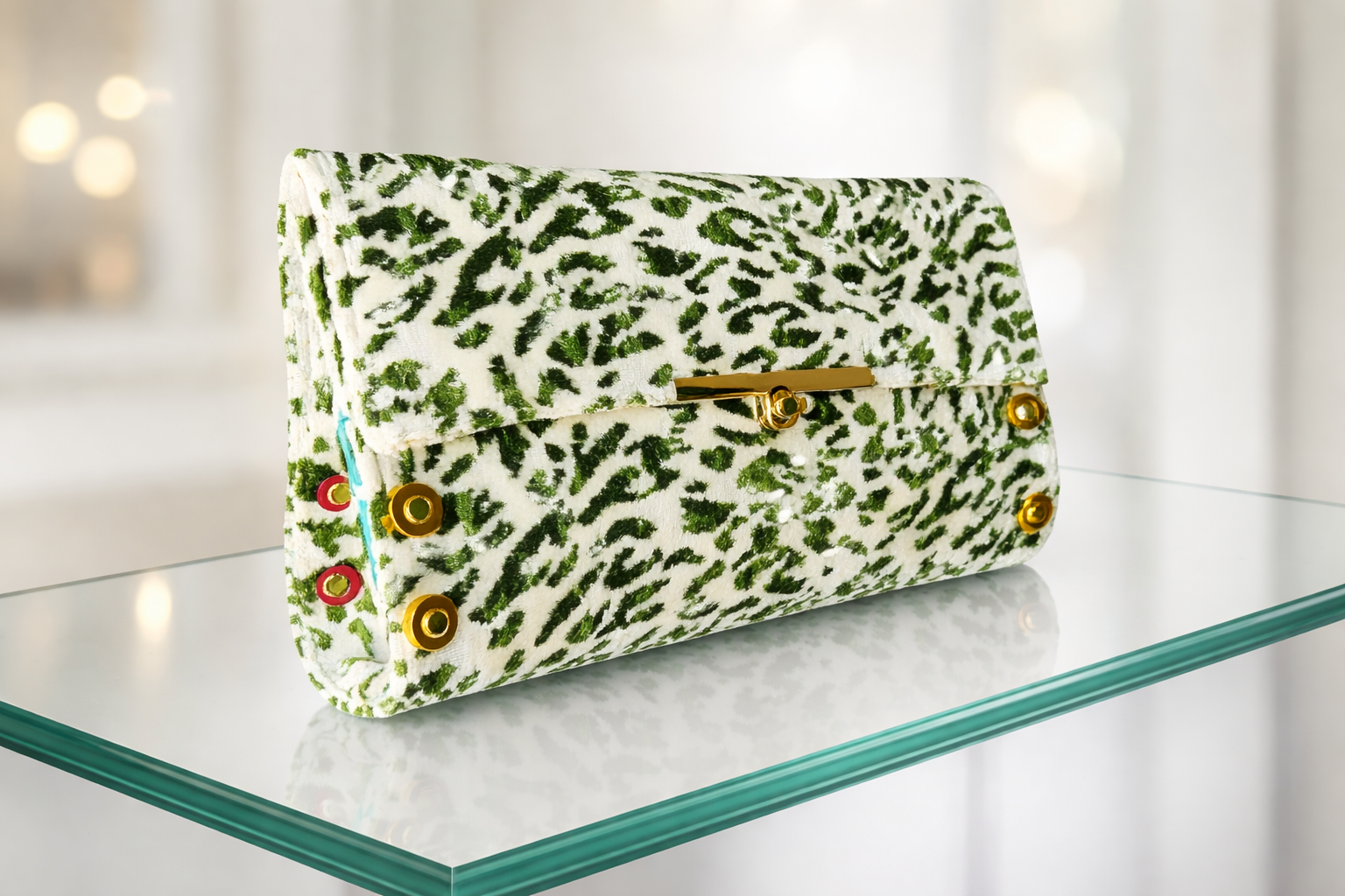 Wicked Green and Teal Clutch