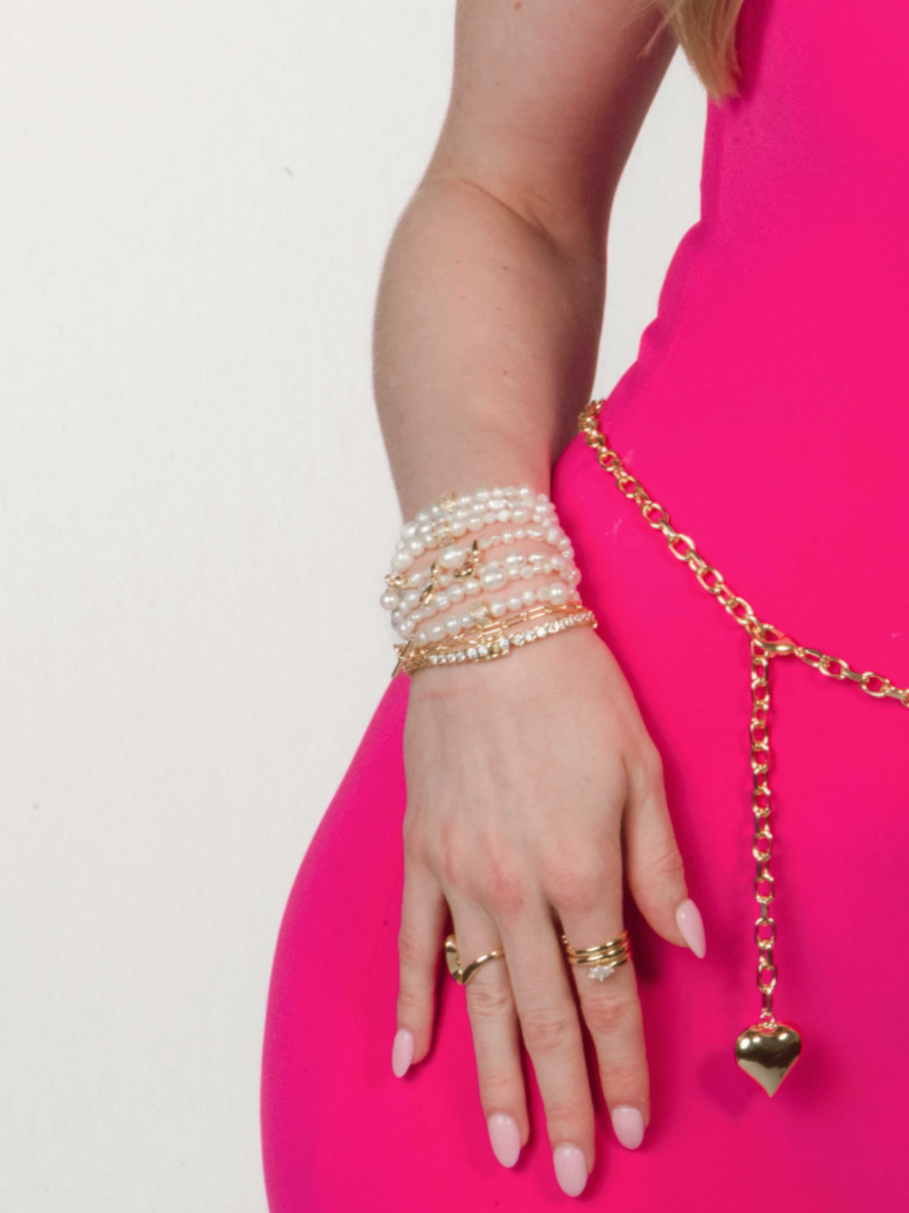 Freshwater Pearl Rondelle Stretch Bracelet: One Size