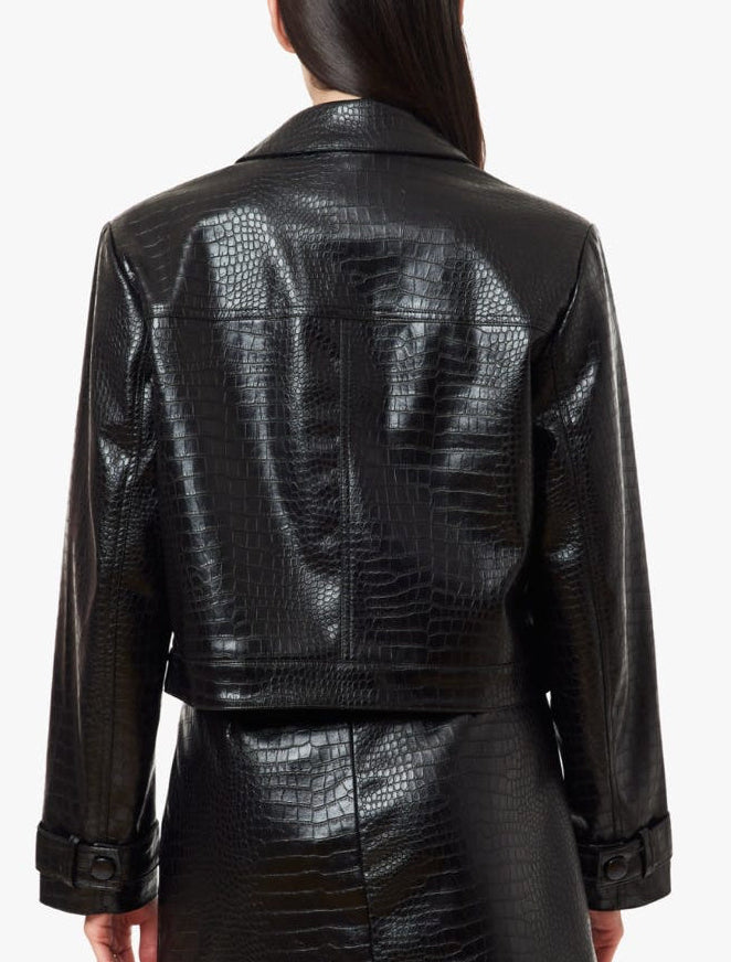 Alex Faux Crocodile Shrunken Jacket