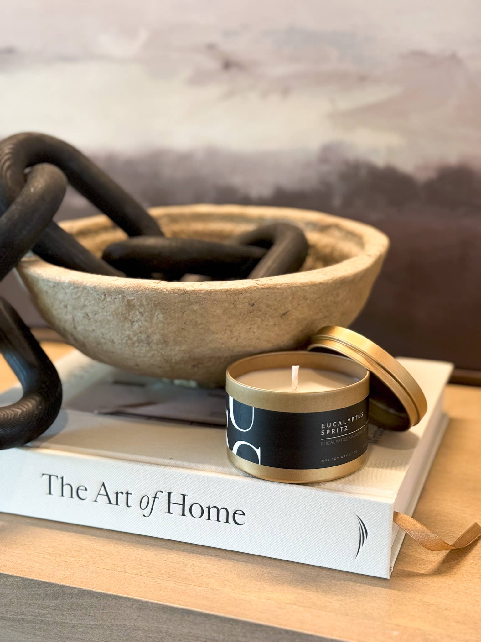 Matte Gold Travel Tin Soy Candle: Exotic Cardamom