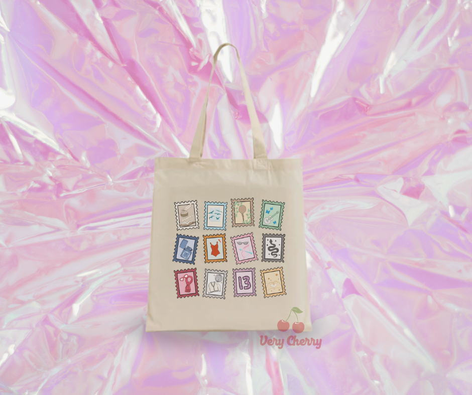 Swiftie Stamps Canvas Tote Bag