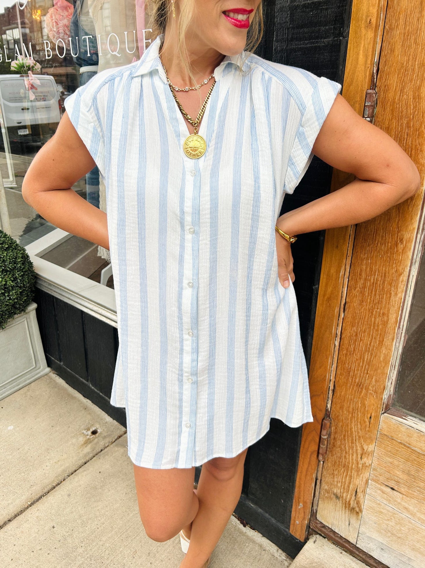 Shellbound Striped Dress