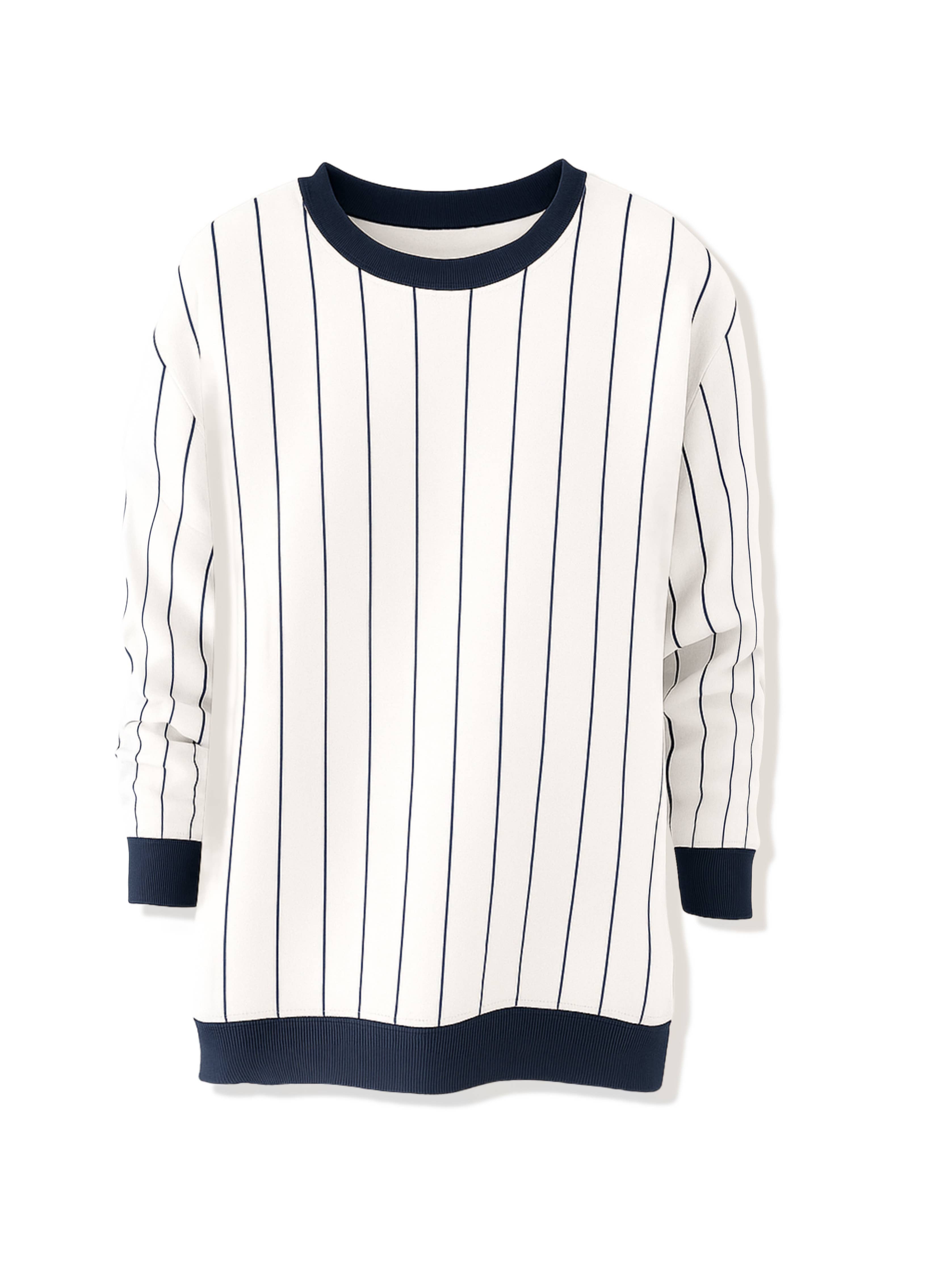Oversized Crewneck Stripe Sweatshirt