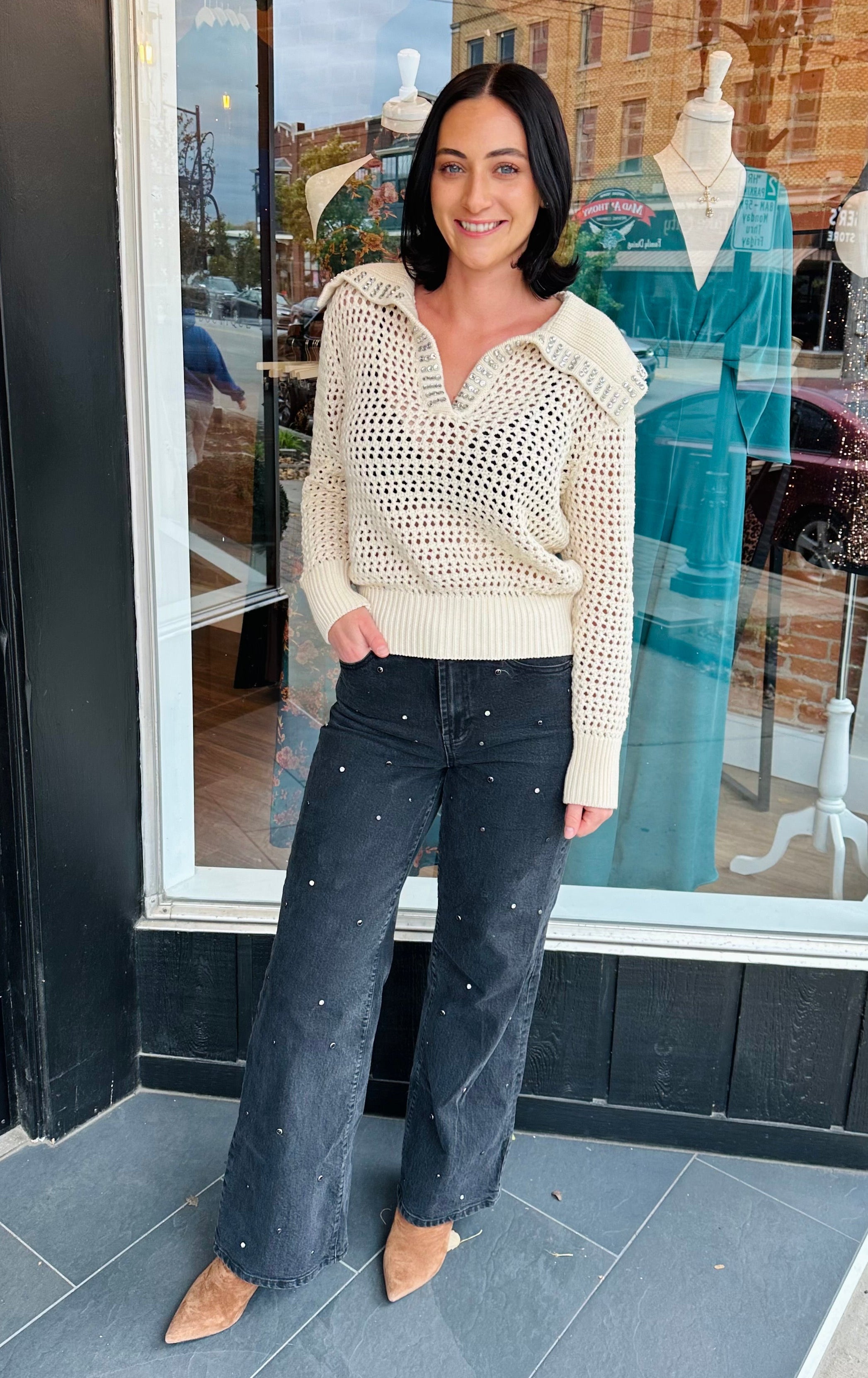 Emeline Rhinestone Sweater