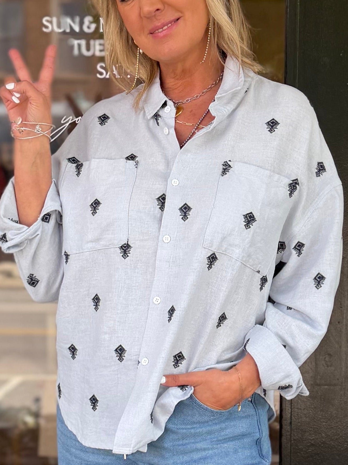 Adrianna Button Up