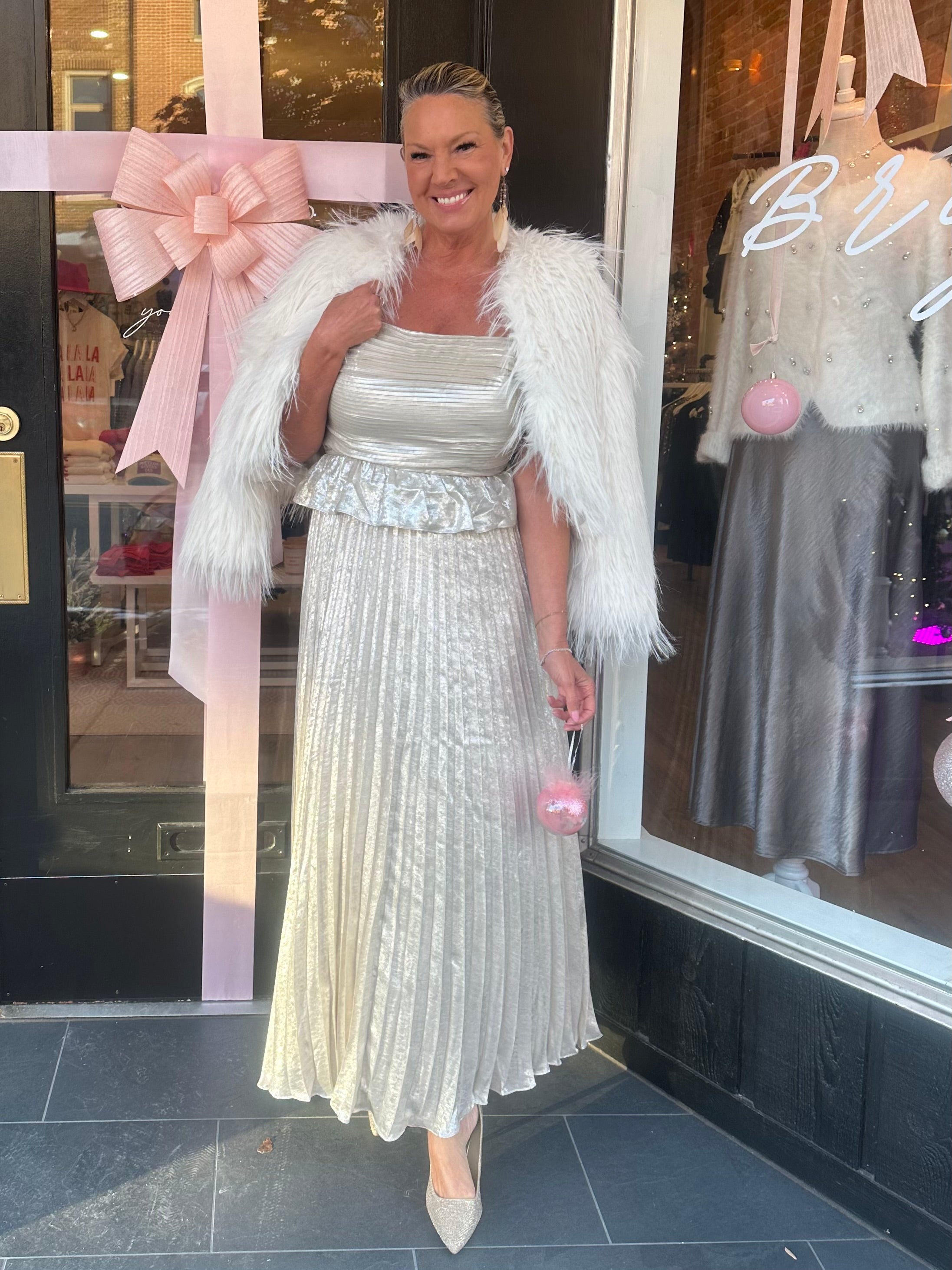 Cyndi Faux Fur Jacket Warm White