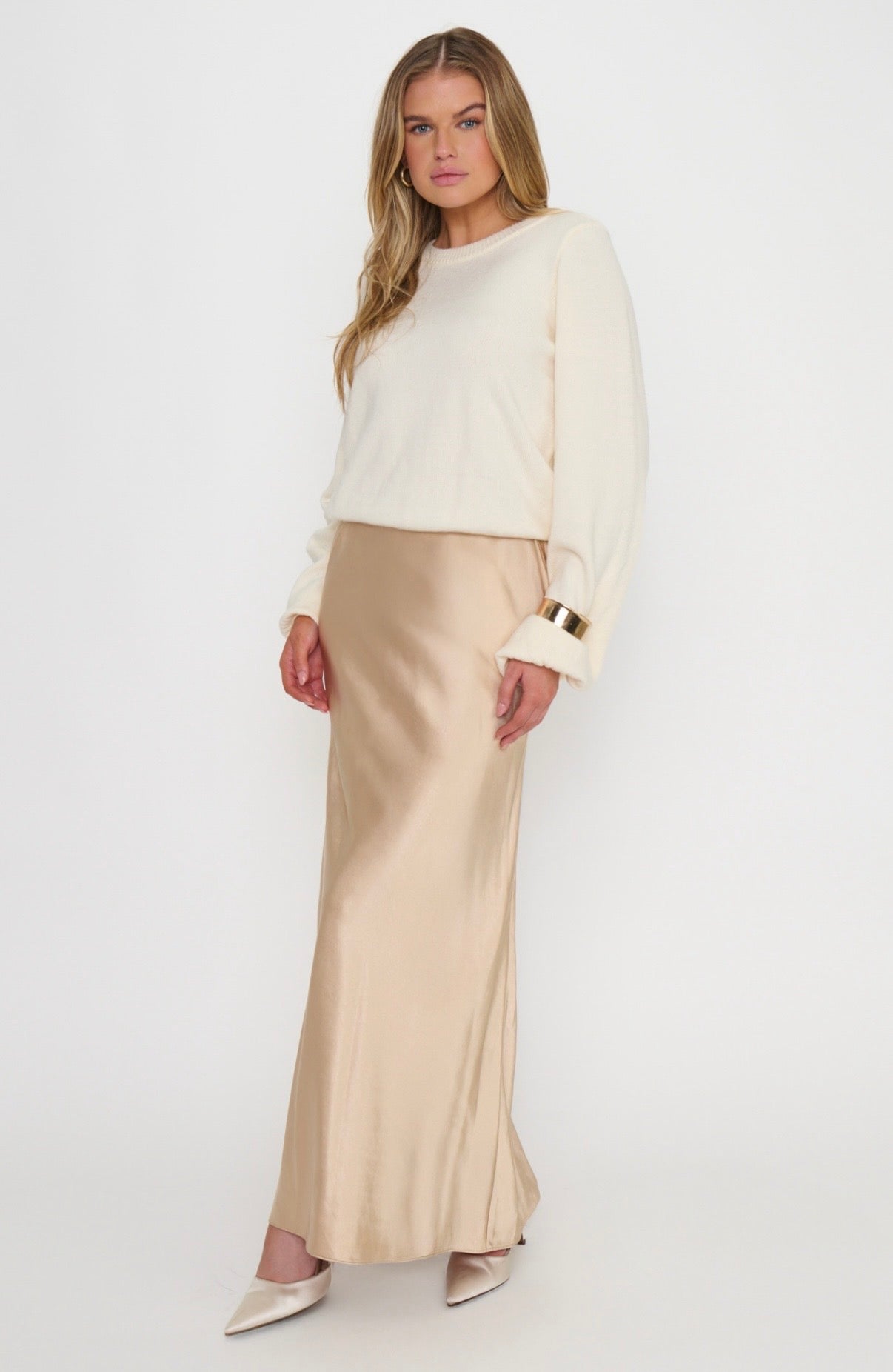 Tammi Twofer Maxi Champagne Dress