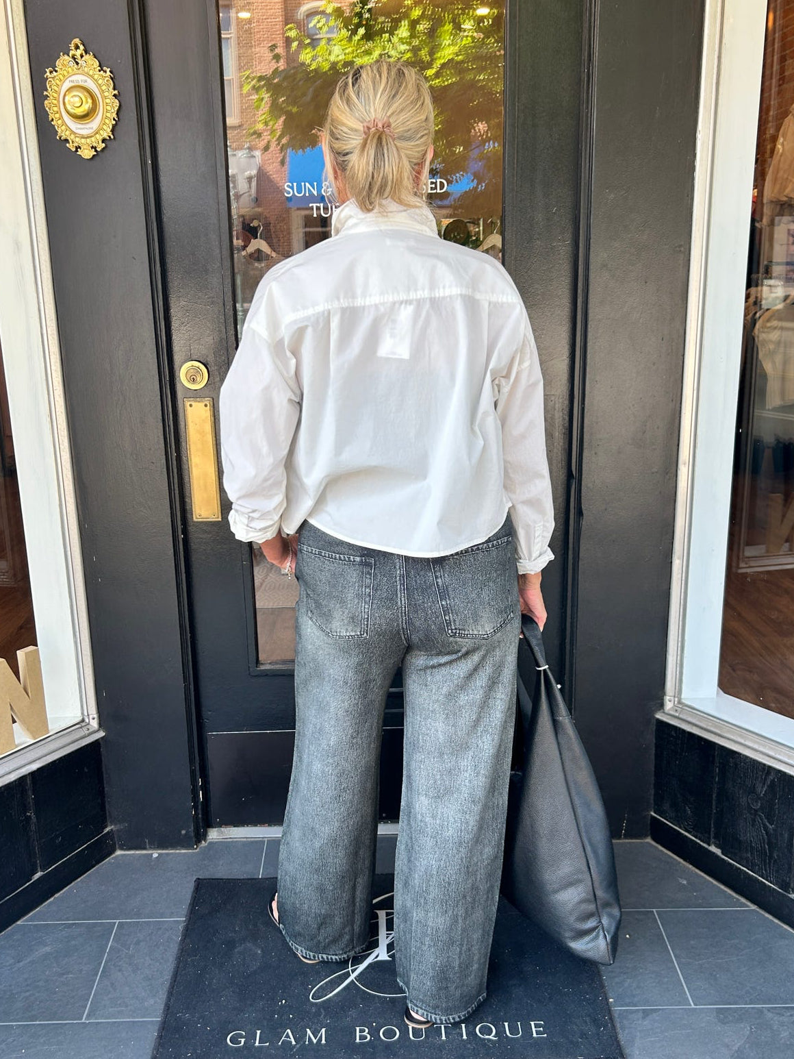 Faux Jean Track Pant