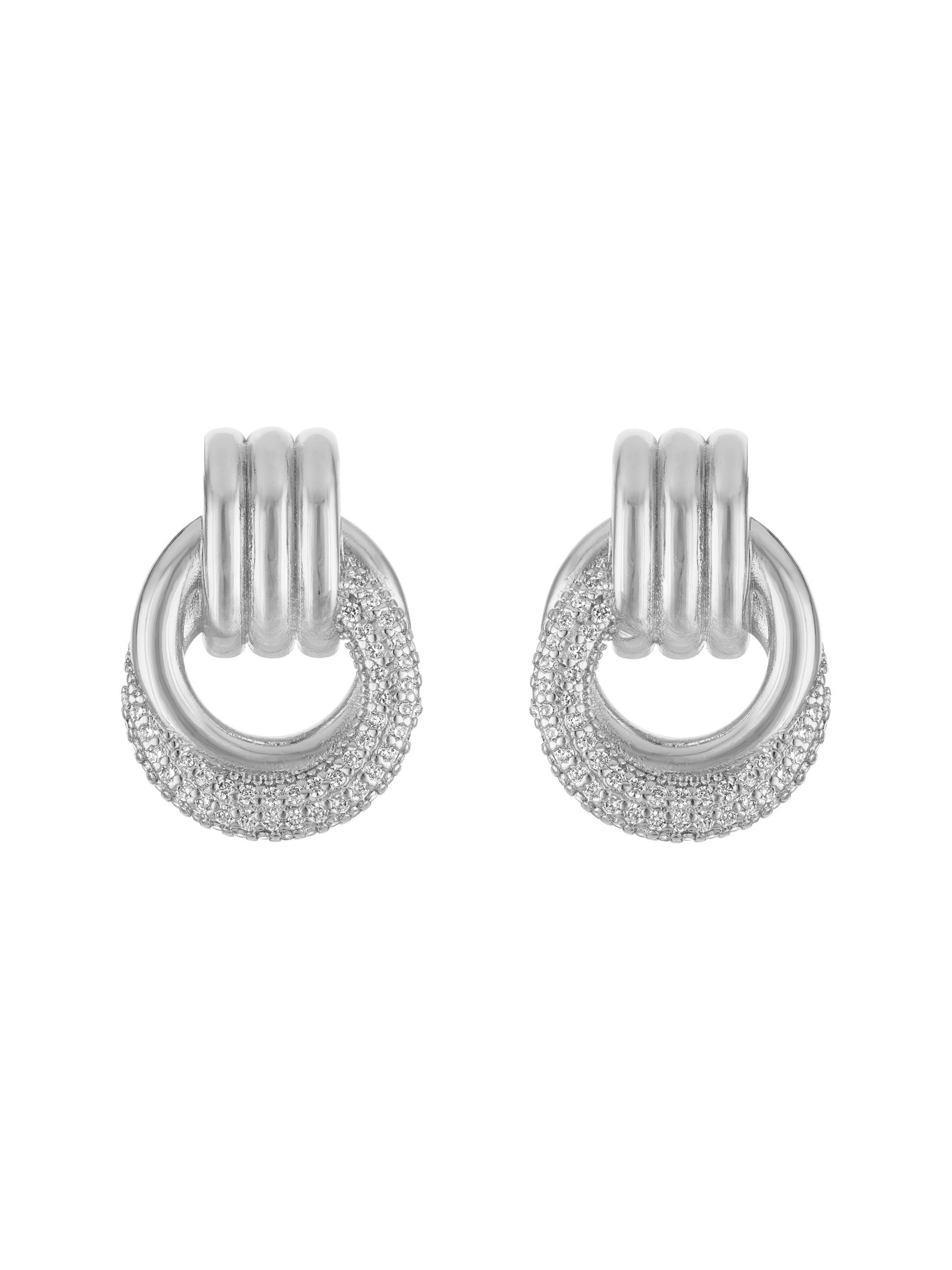 GIGI KNOT STATEMENT EARRING SILVER: One Size