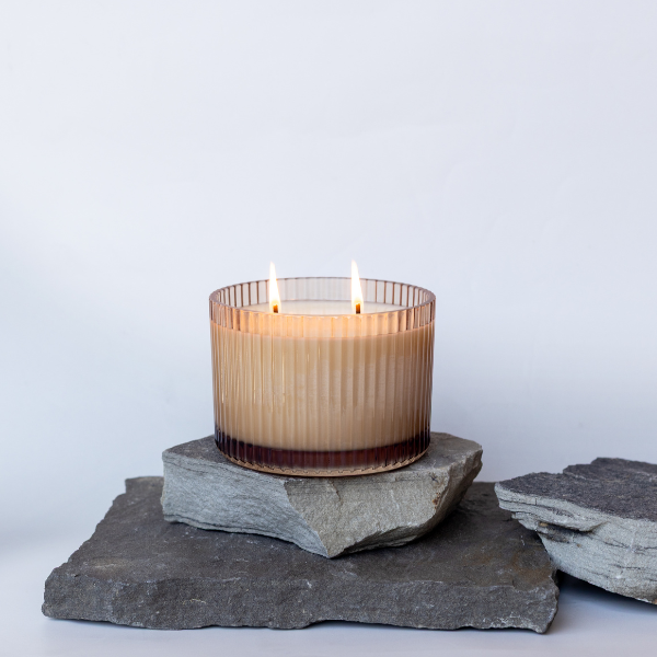 NEW ARRIVAL: Fluted Glass Soy Candle: Date Night