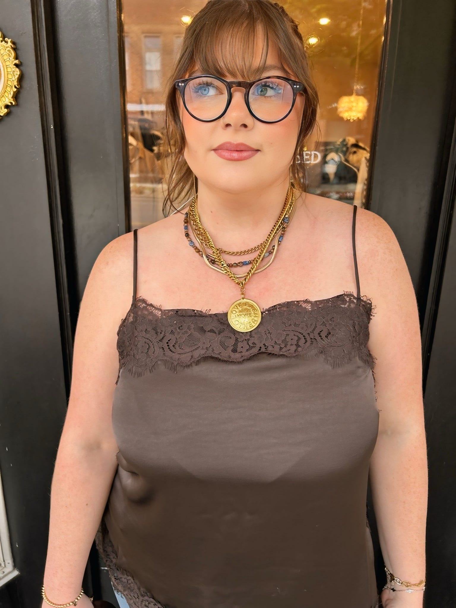 Roselle Lace Cami Cocoa Bean