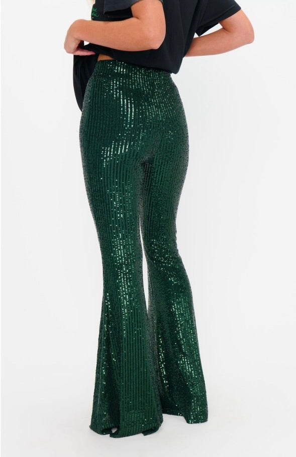 Mercury Bells Emerald Sequin Pants