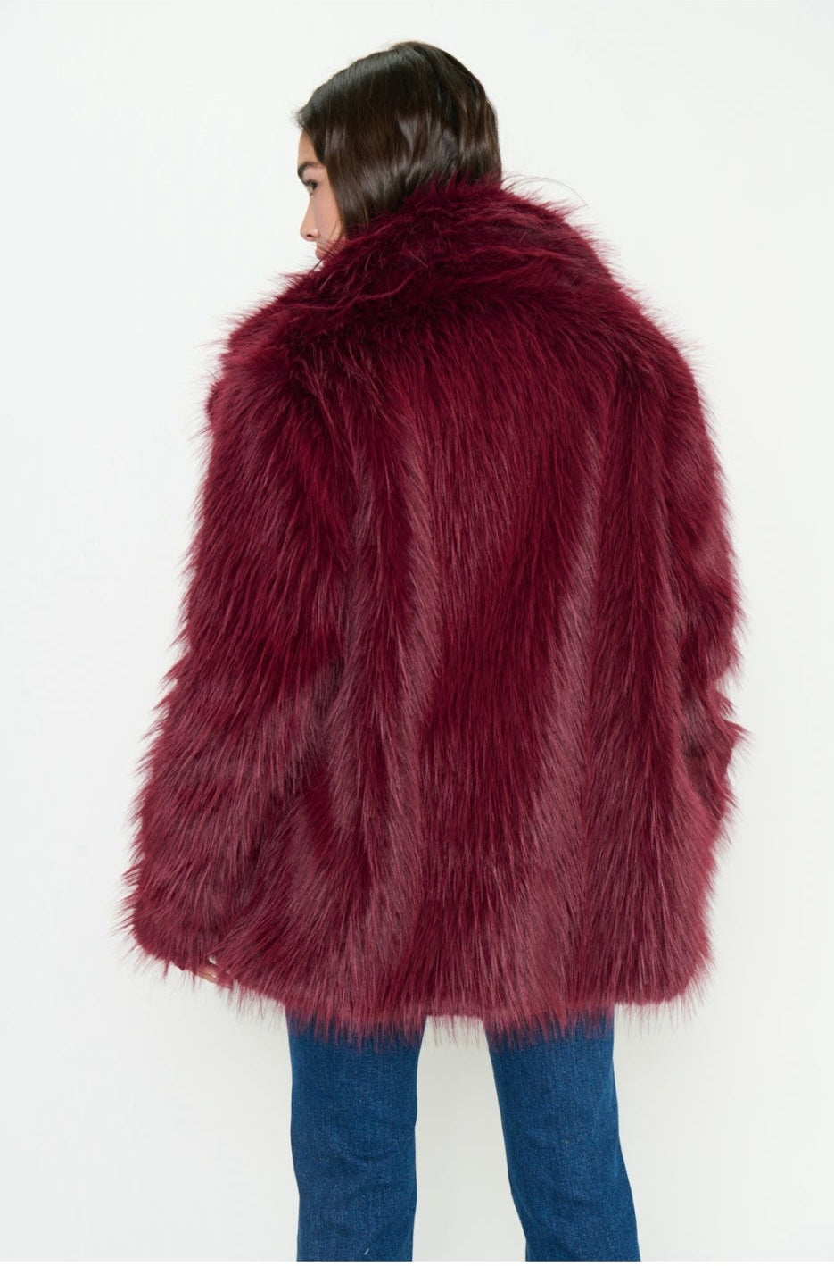 Salt Lake Fur Coat Merlot Knit