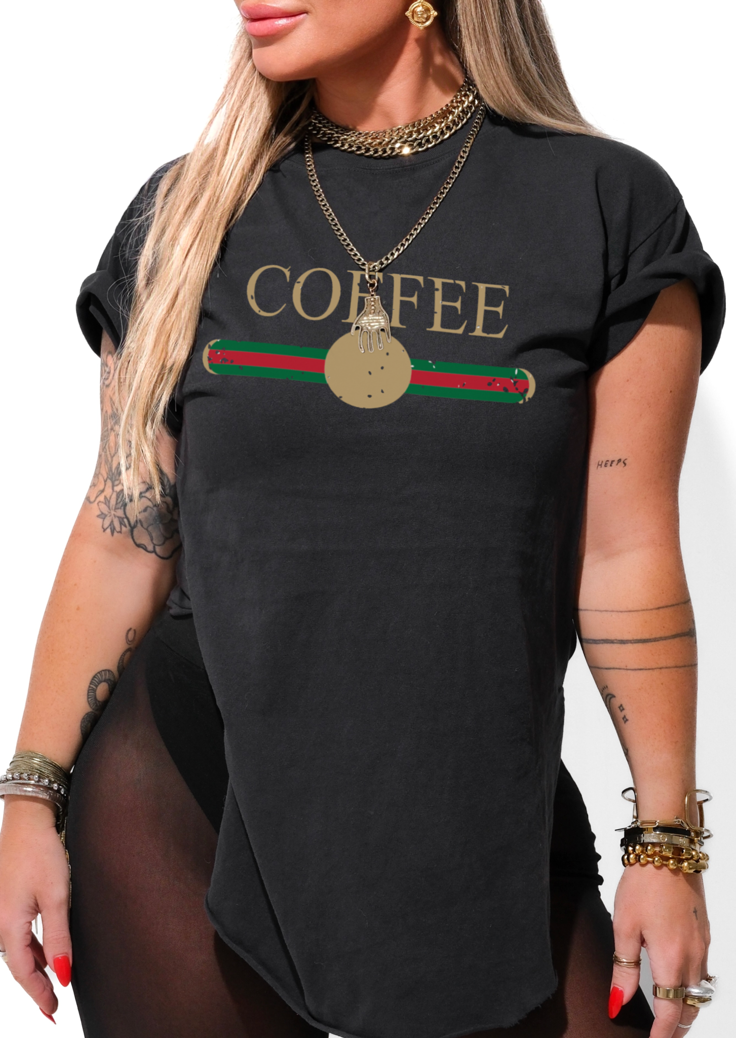 Designer Coffee Side-Slit Tee