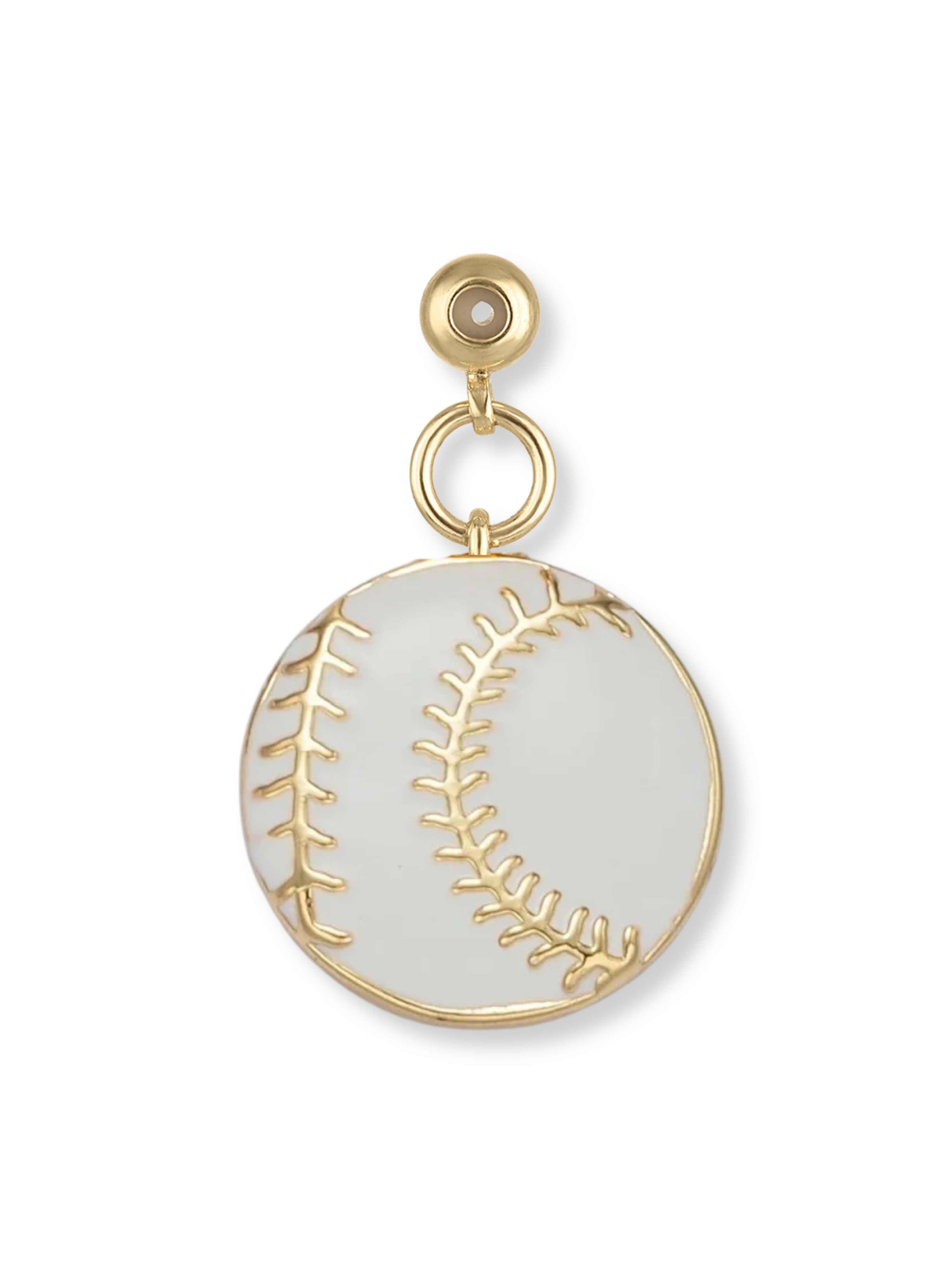 WHITE BASEBALL GRIP CHARM: One Size