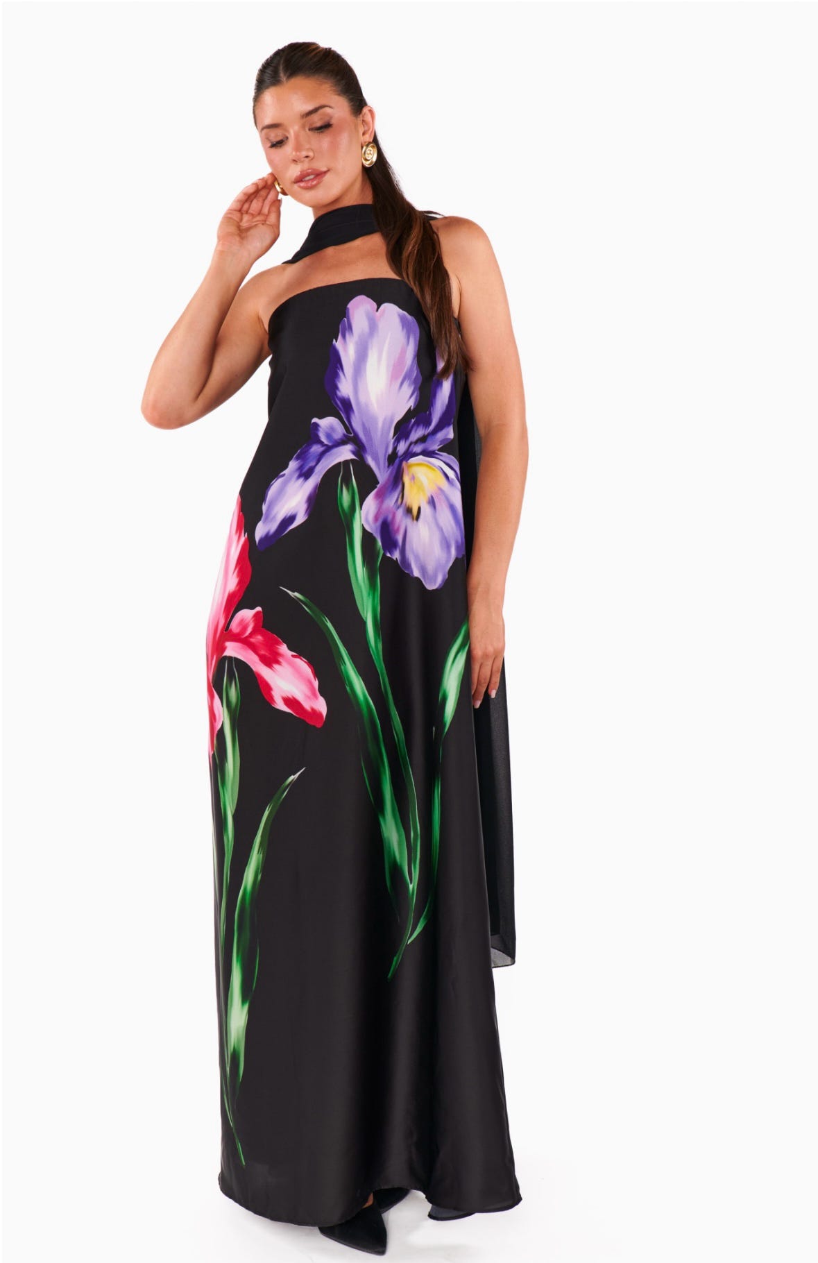 Renee Maxi Dress Wild Iris Luxe Satin Glam Boutique IN Renee Maxi Dress Wild Iris Luxe Satin Glam Boutique IN