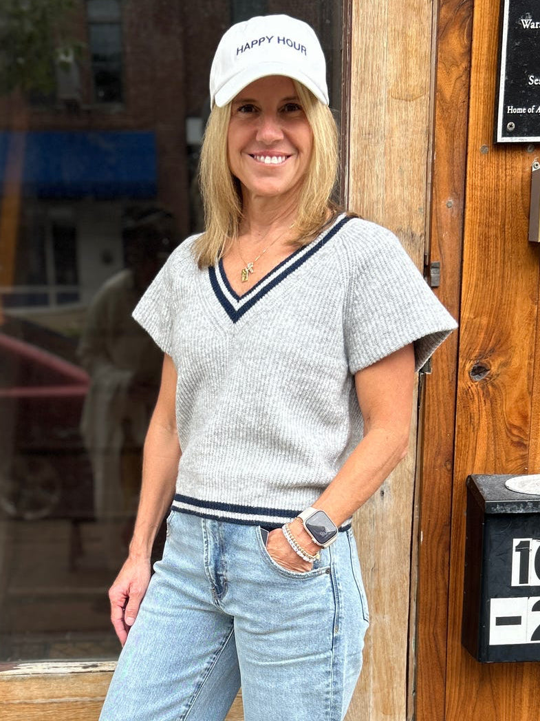 Heather Ribbed Sweater Vest