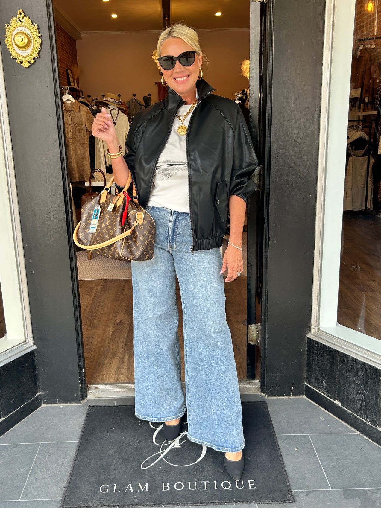 Shayna Faux Leather Bomber Jacket