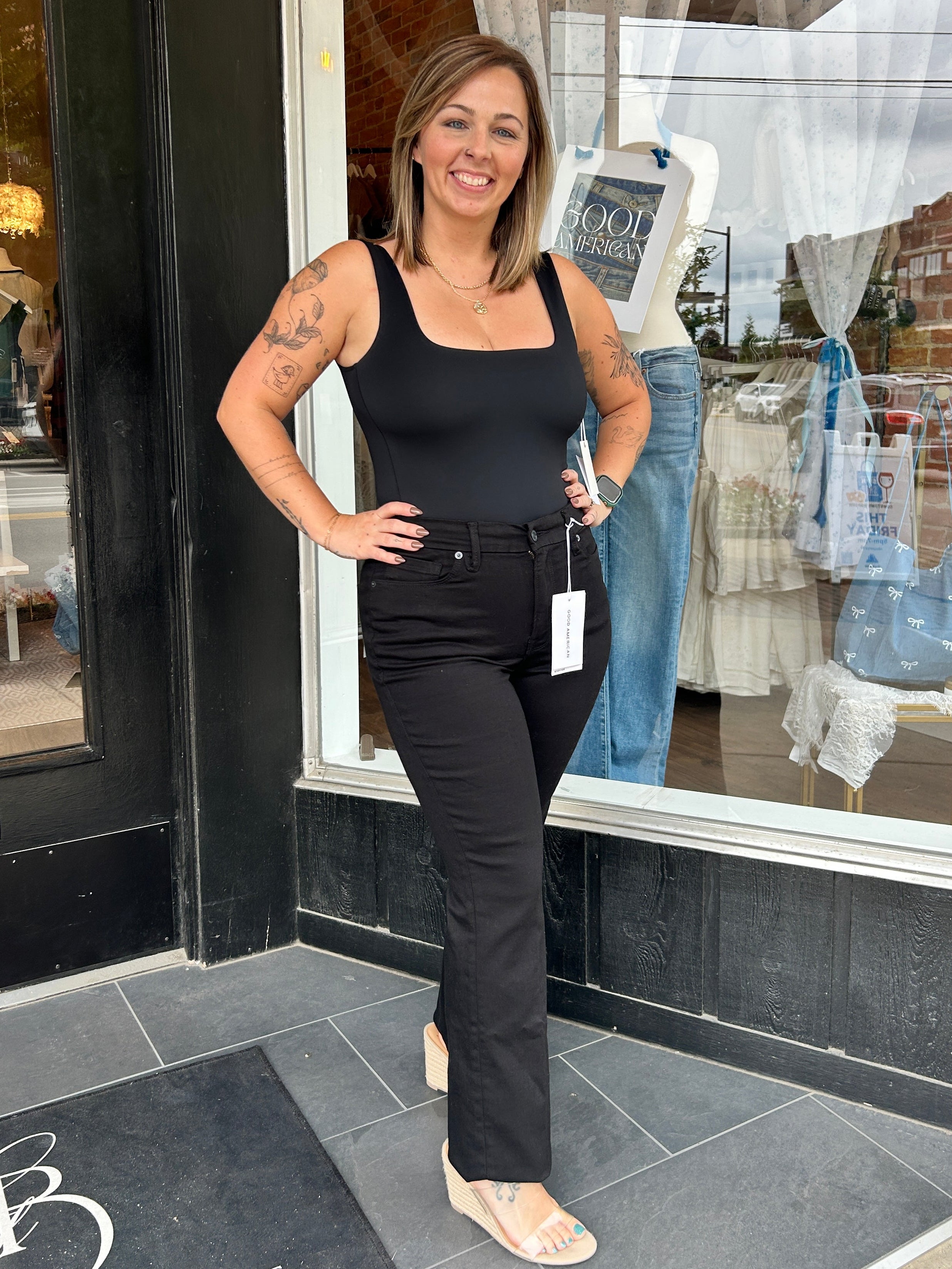 Sculpting Modern Tank Bodysuit: Black