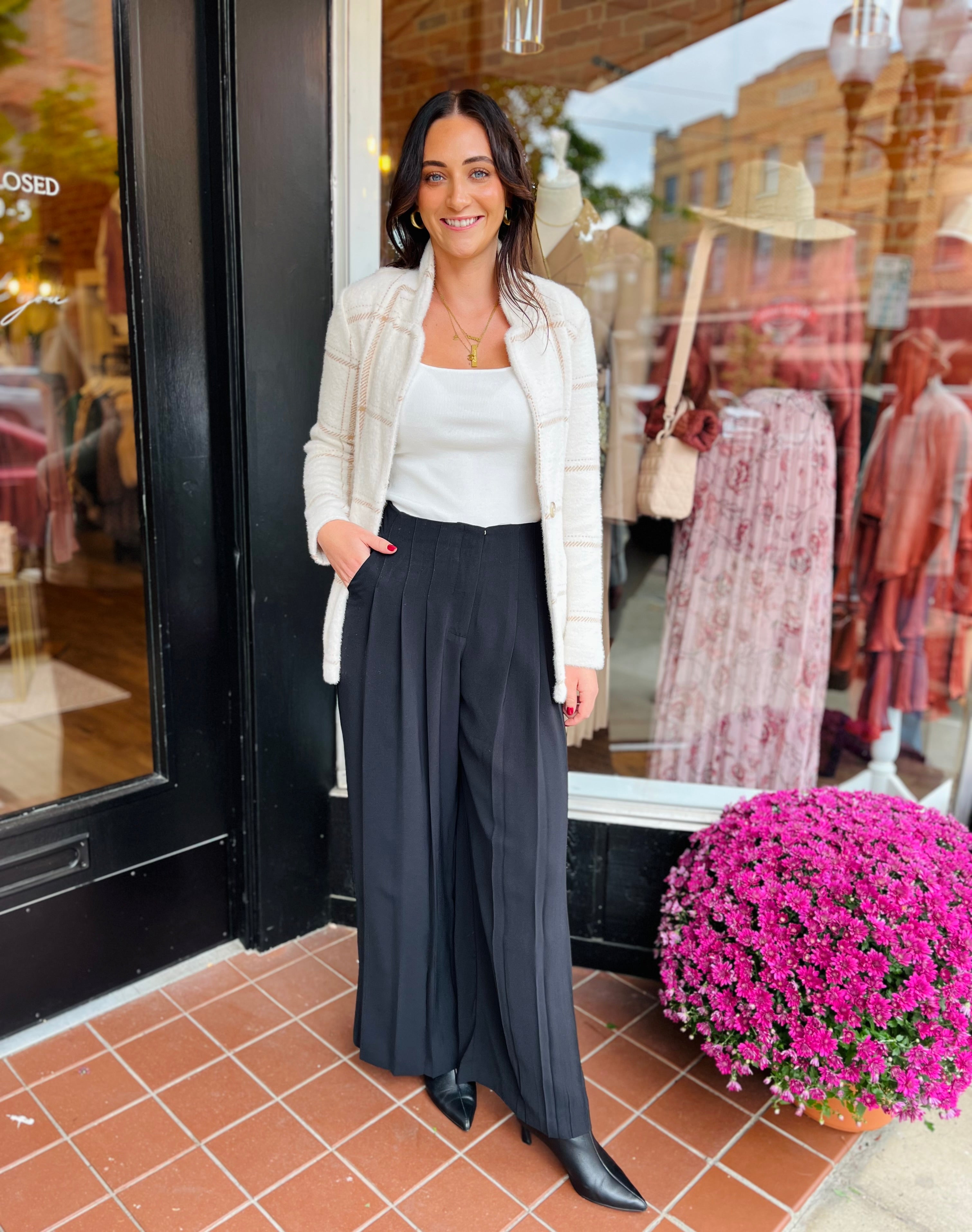 Angelica Pleated High Waist Wide Leg Pants FINAL SALE Angelica Pleated High Waist Wide Leg Pants FINAL SALE