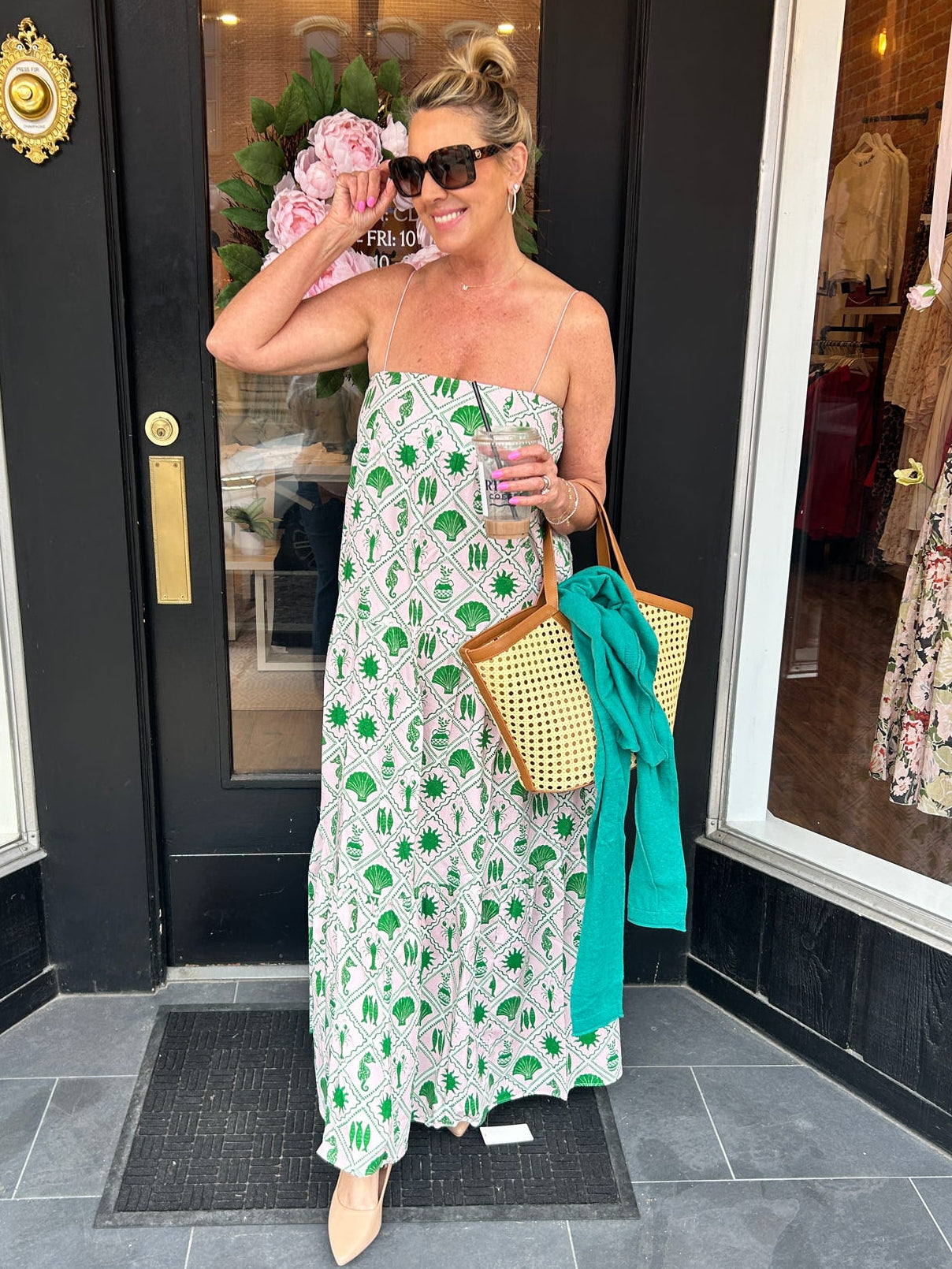 Long Weekend Maxi Dress Coastal Collage