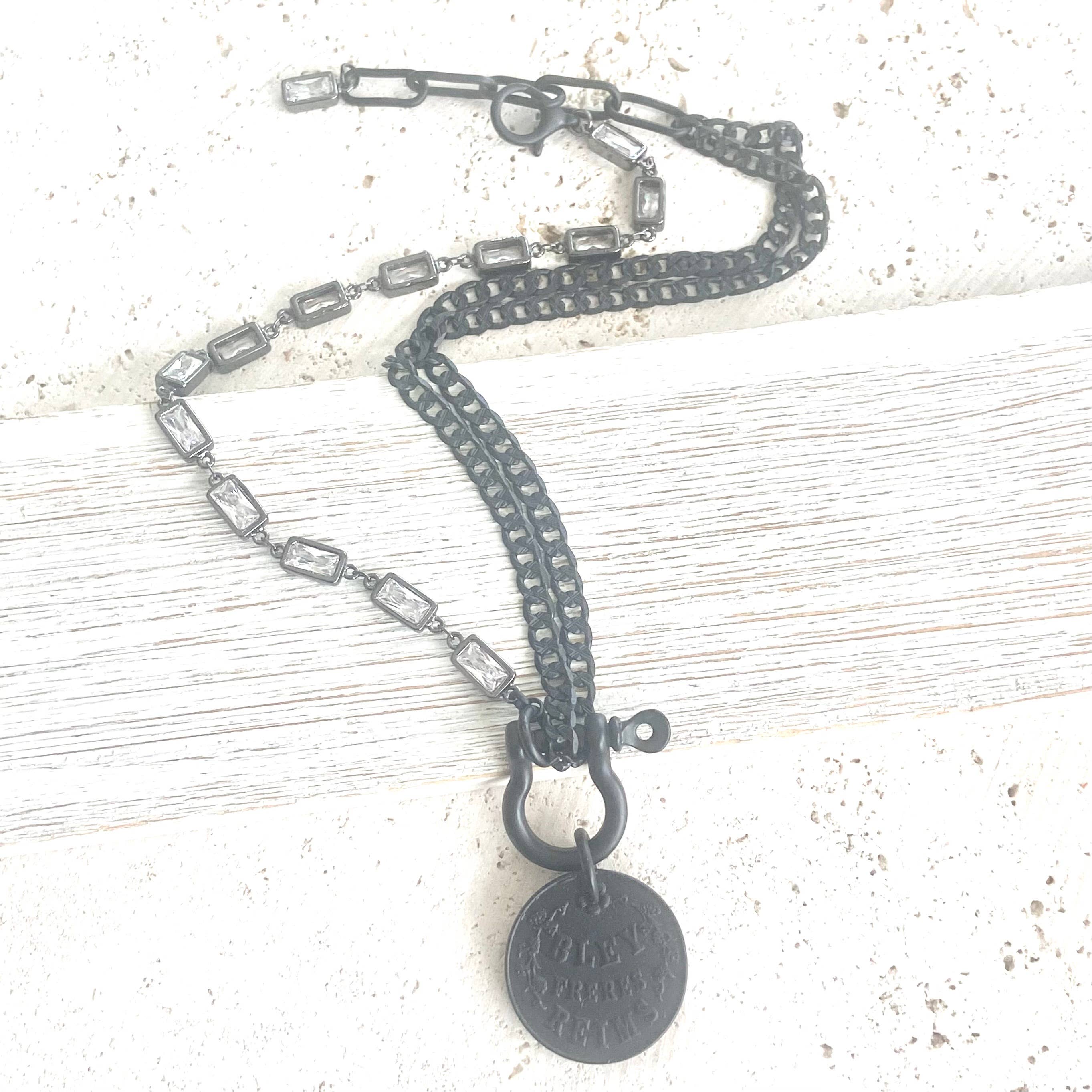 French Champagne Coin Necklace