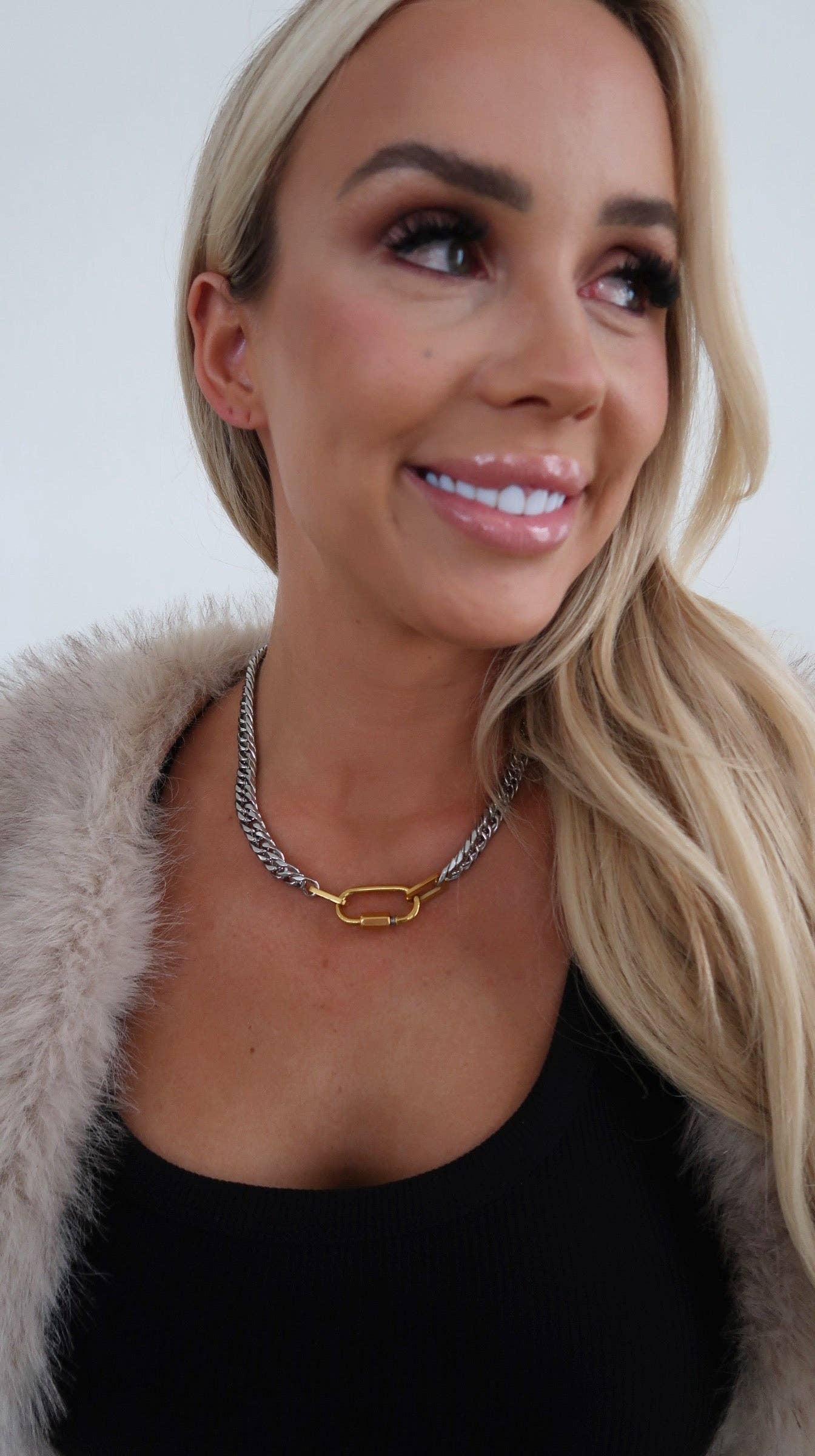 Stephanie Necklace: Two Toned