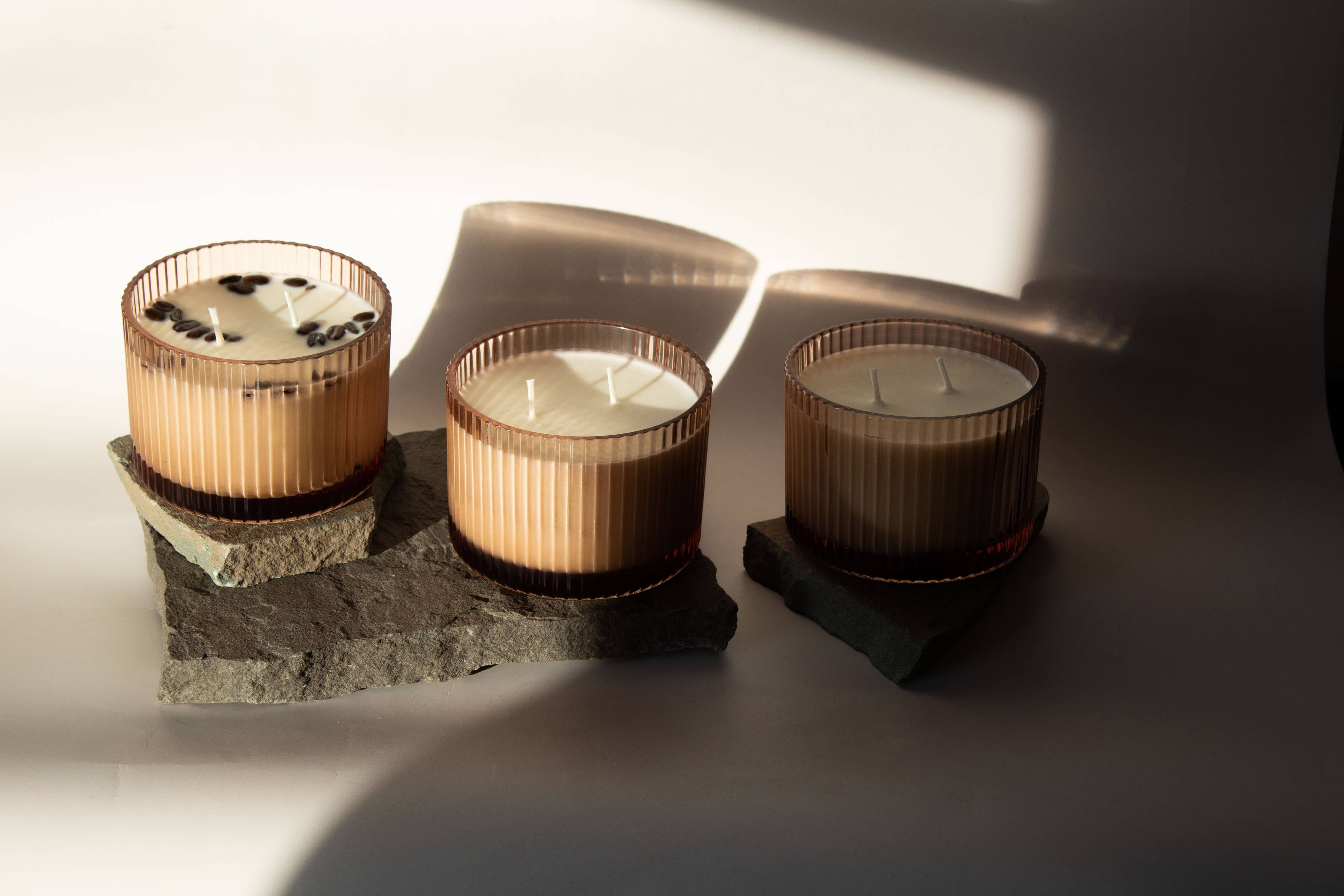 NEW ARRIVAL: Fluted Glass Soy Candle: Date Night