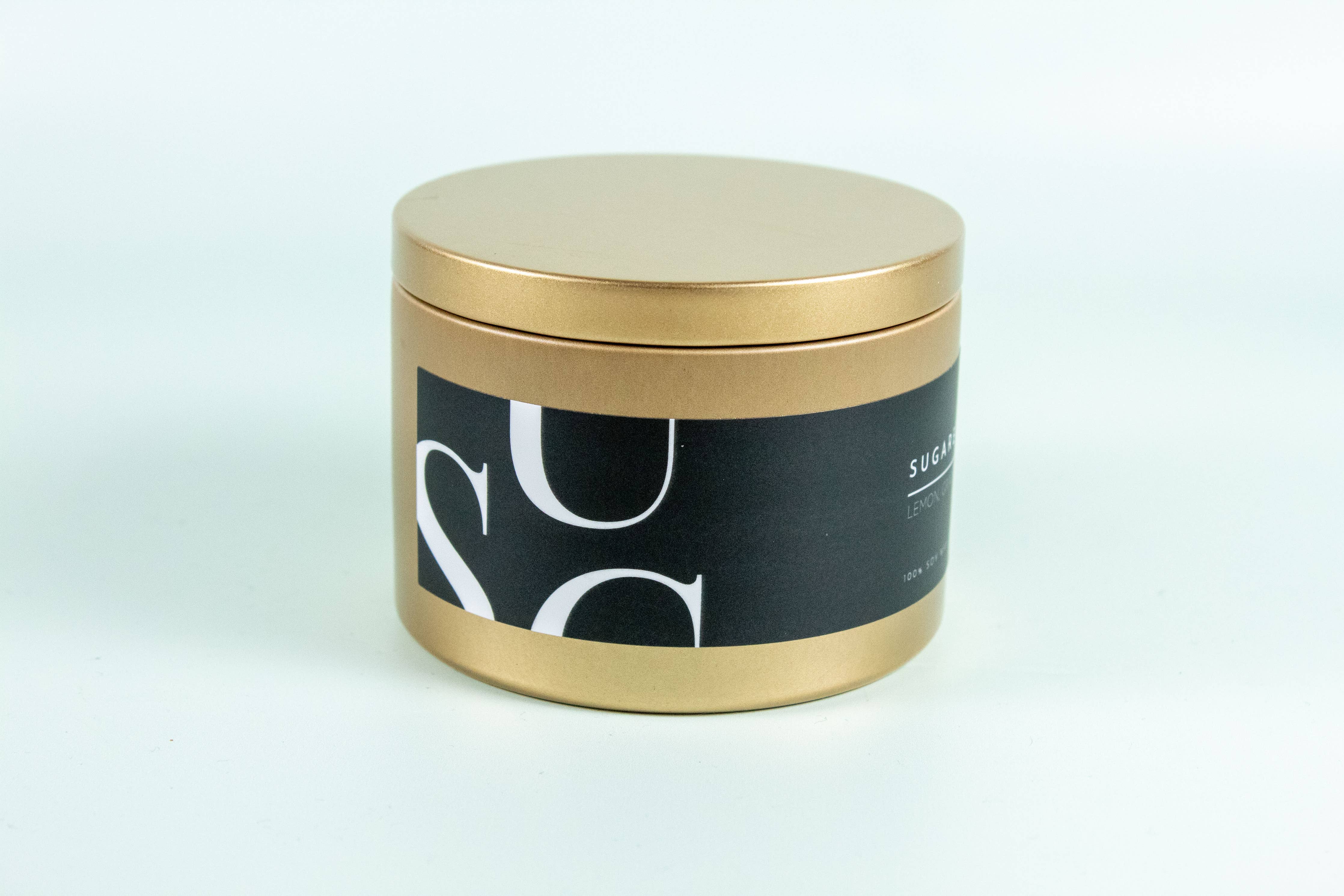 Matte Gold Travel Tin Soy Candle: Exotic Cardamom