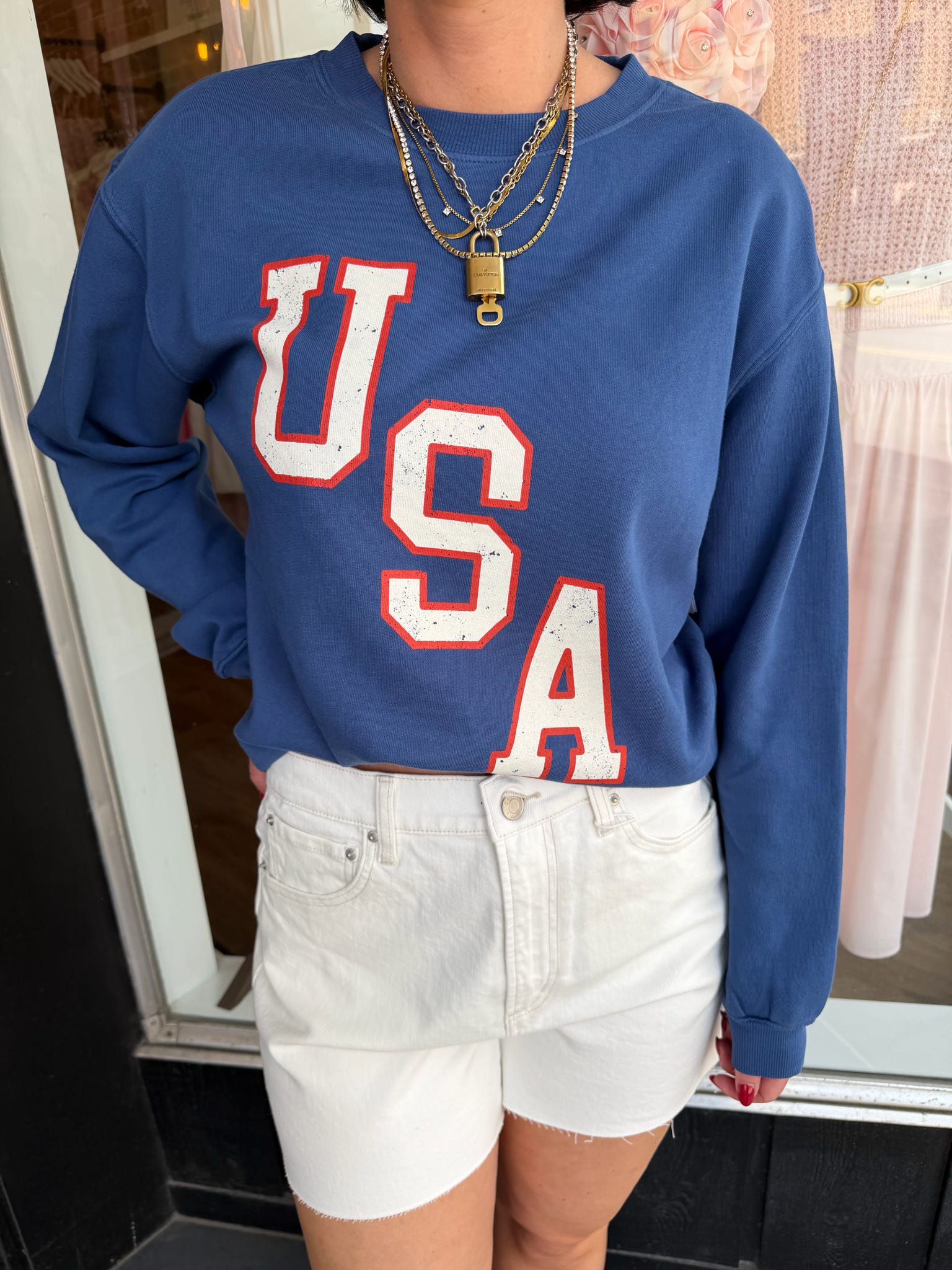 Americana Boyfriend Sweatshirt True Navy