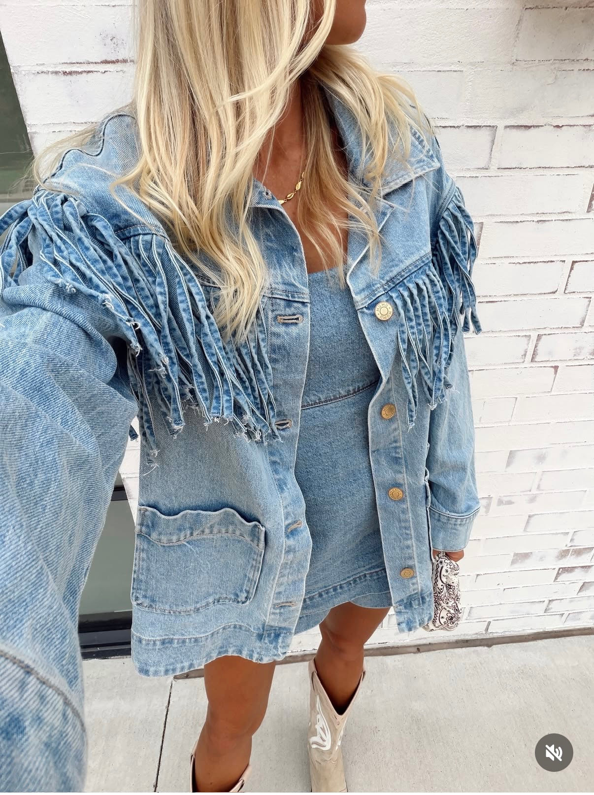 Ojai Fringe Jacket Jet Stream Blue