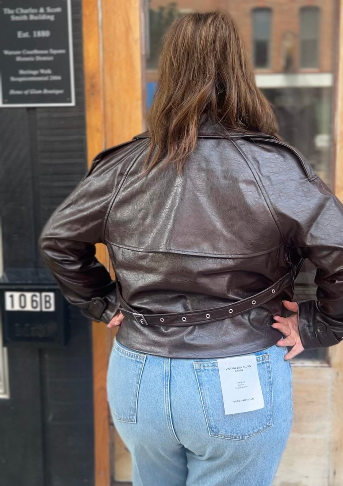 Halsey Textured Vegan Leather Crop Trench