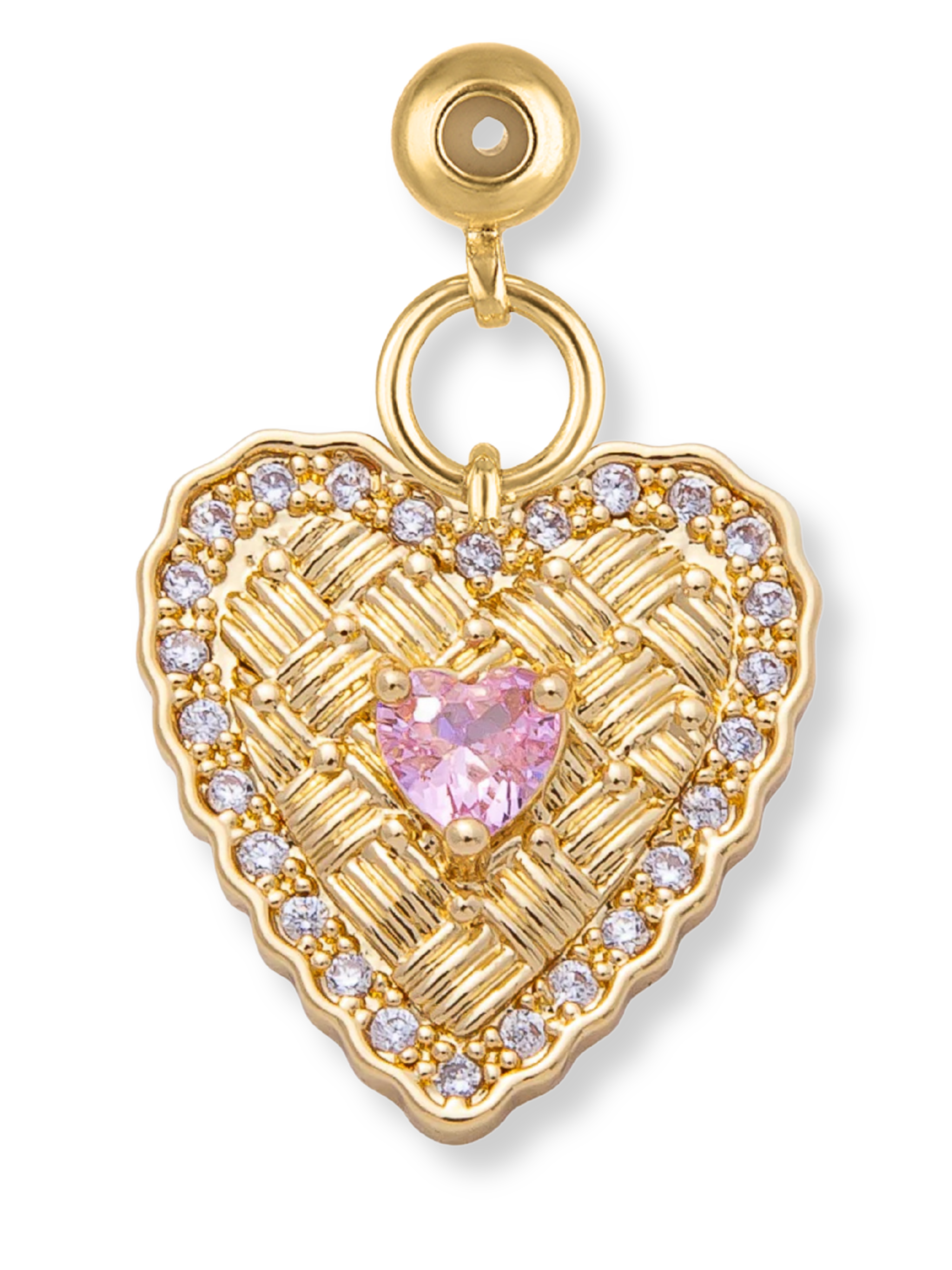 QUILTED HEART GRIP CHARM: One Size