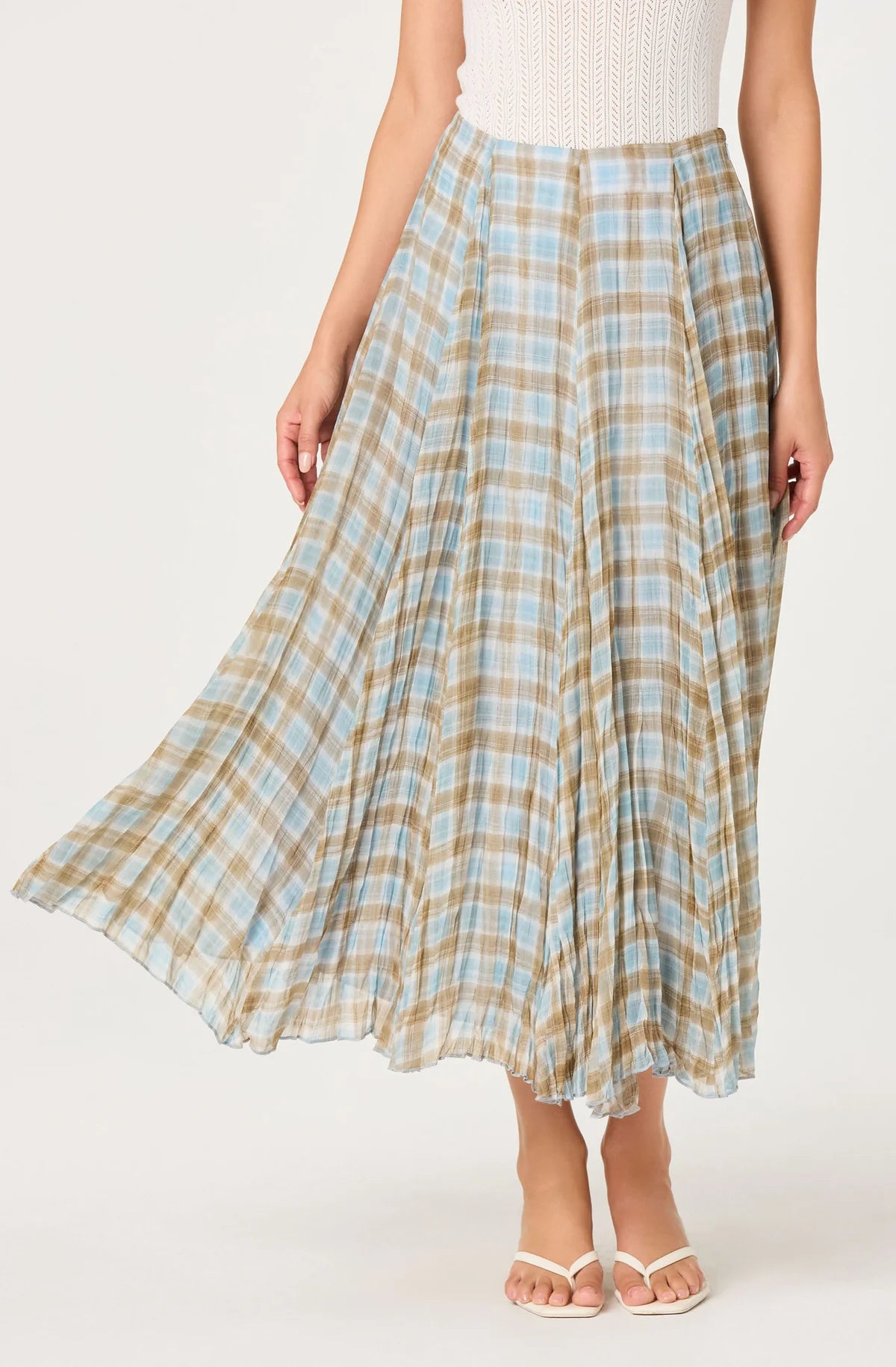 Willow Plaid Midi Skirt