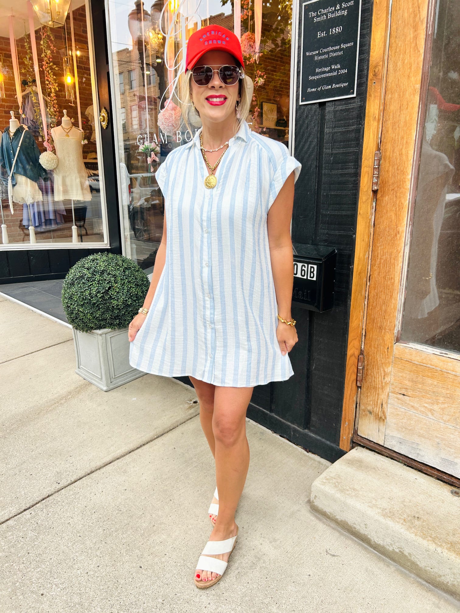 Shellbound Striped Dress