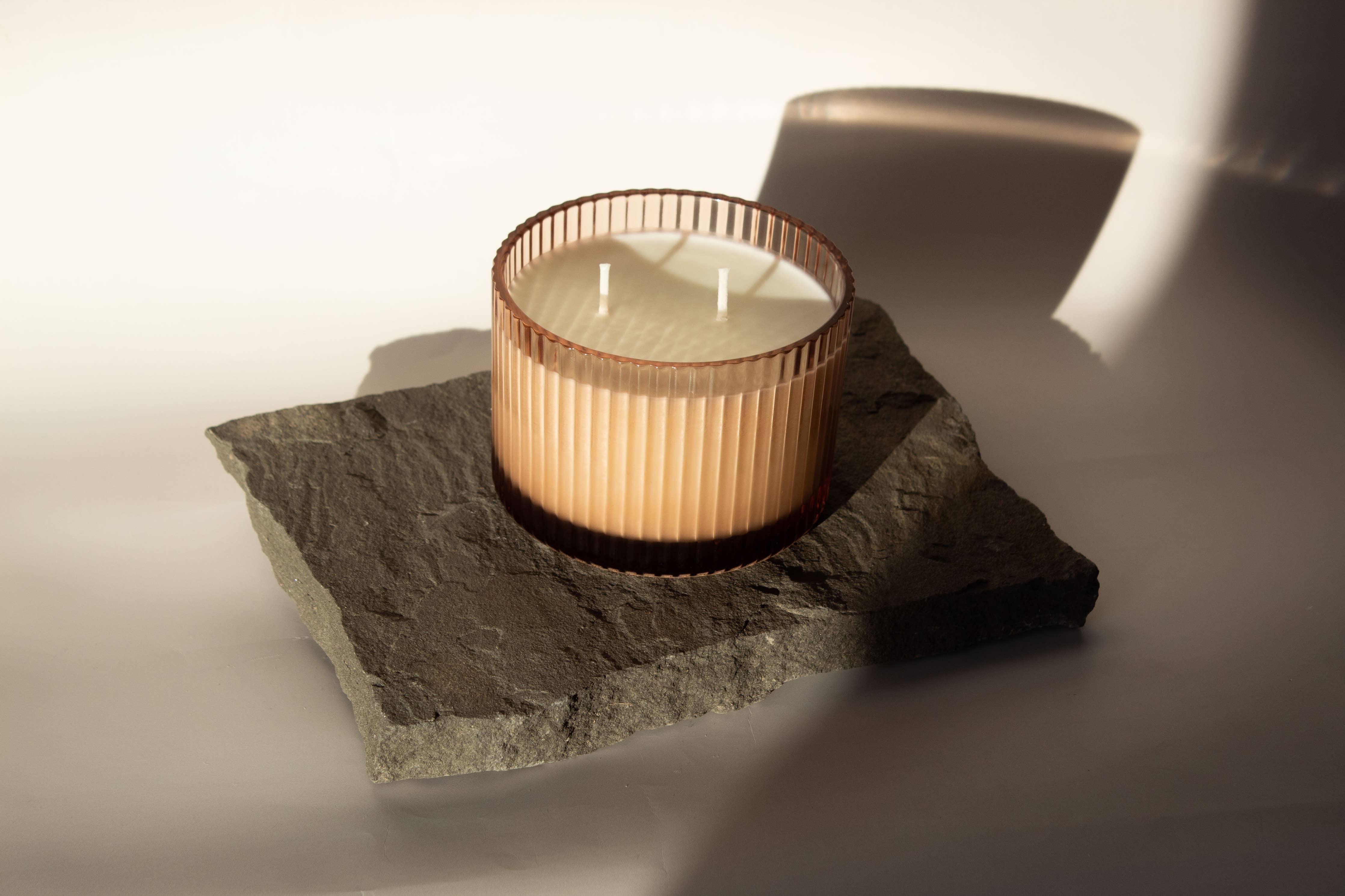 NEW ARRIVAL: Fluted Glass Soy Candle: Date Night