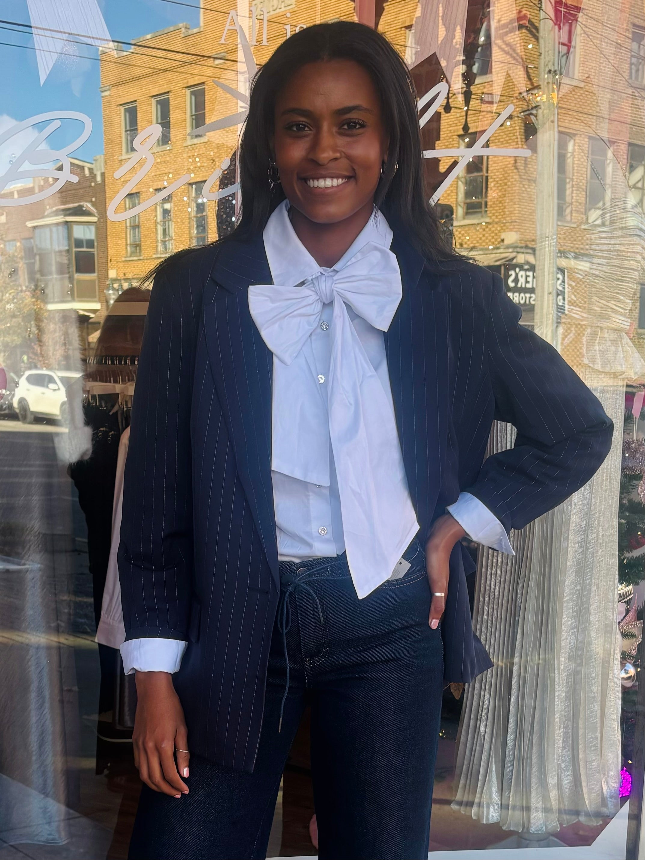 Sloane Pinstripe Blazer