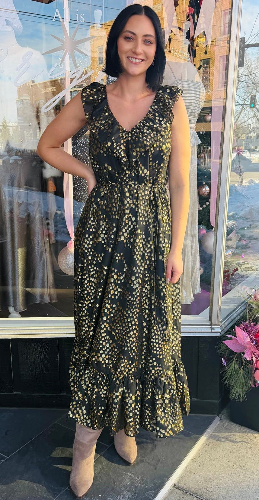 Lacey Ruffle Maxi Dress