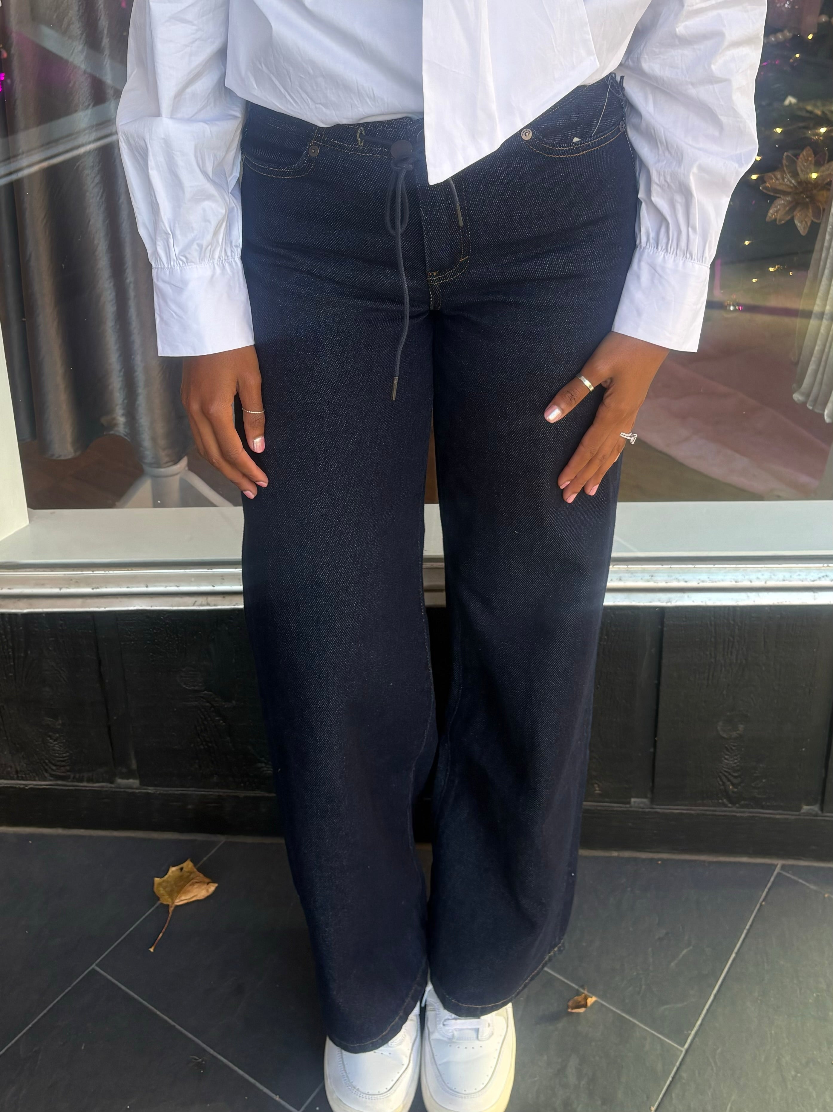 Jade Drawstring Jeans In Rinse